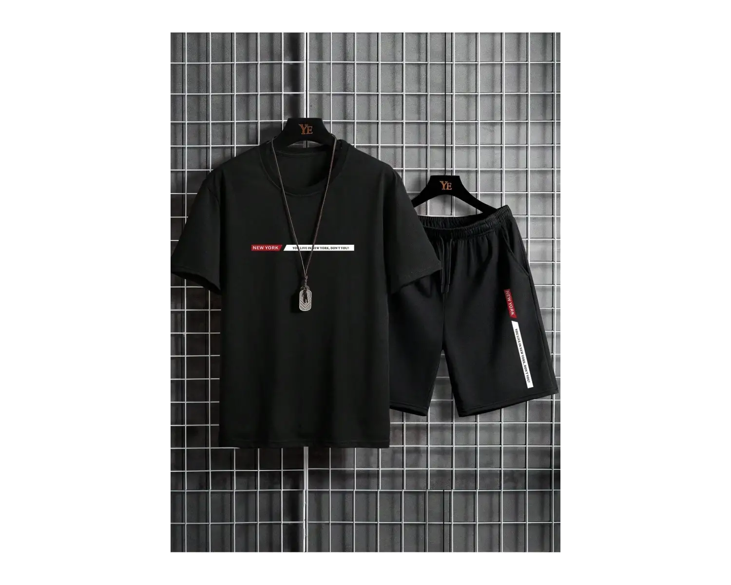 Manfinity Homme Erkek Mektup Tişört ve Şort Takımı