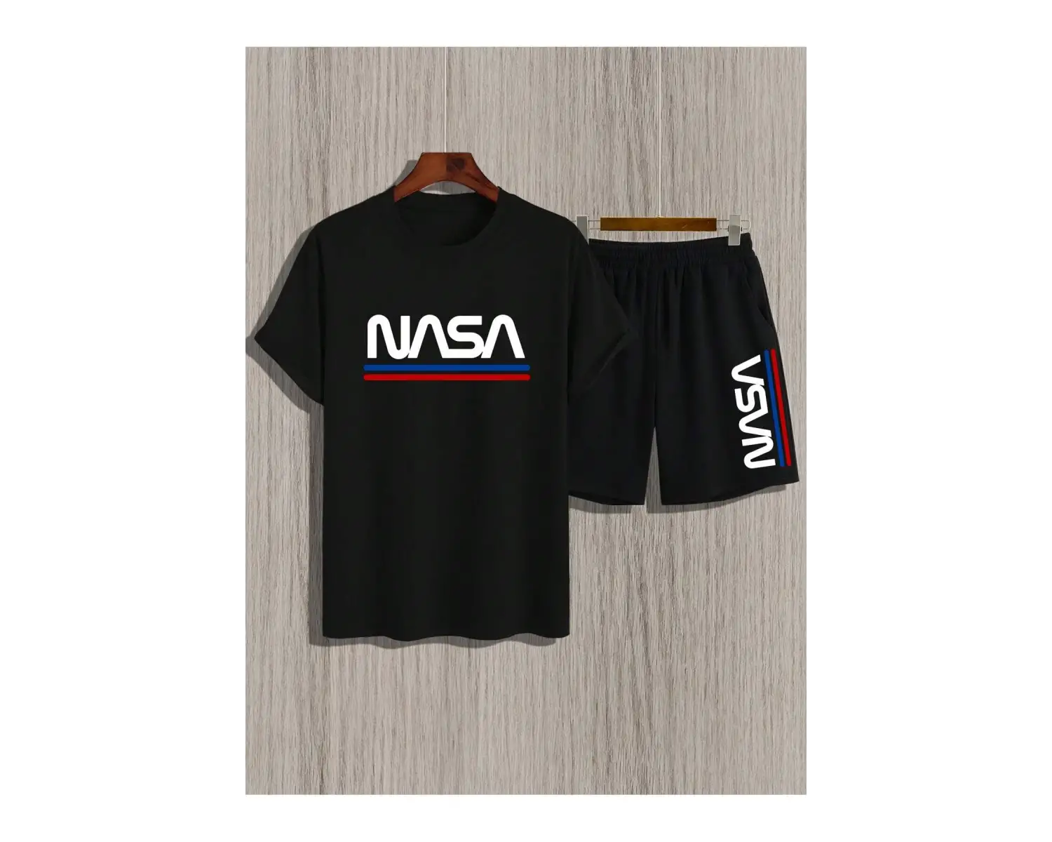 Manfinity Homme Erkek Yazlık Mektup Grafik Kısa Kollu Tişört Ve Şort Takımı