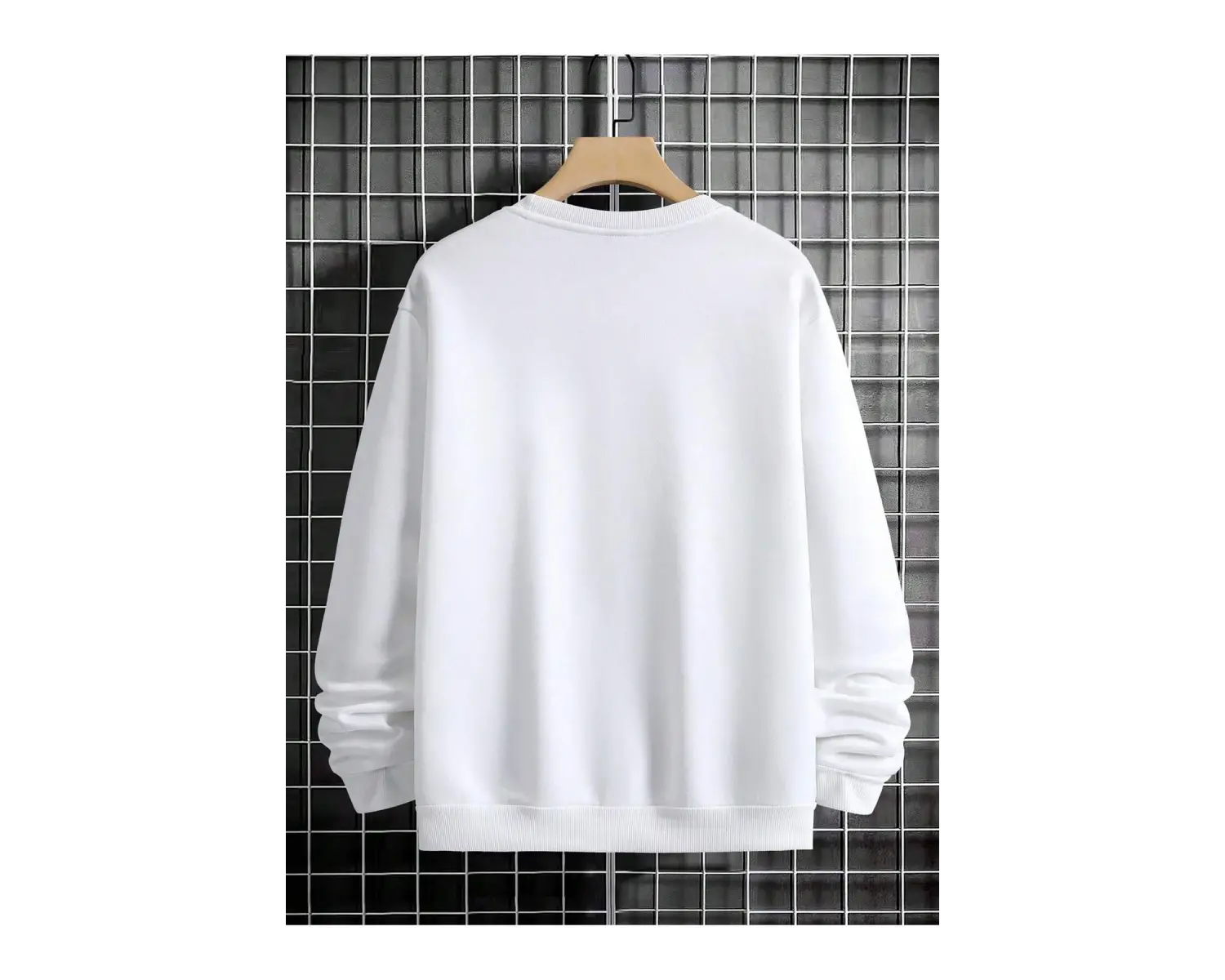 Manfinity Homme Hand Print Drop Shoulder Sweatshirt Beyaz