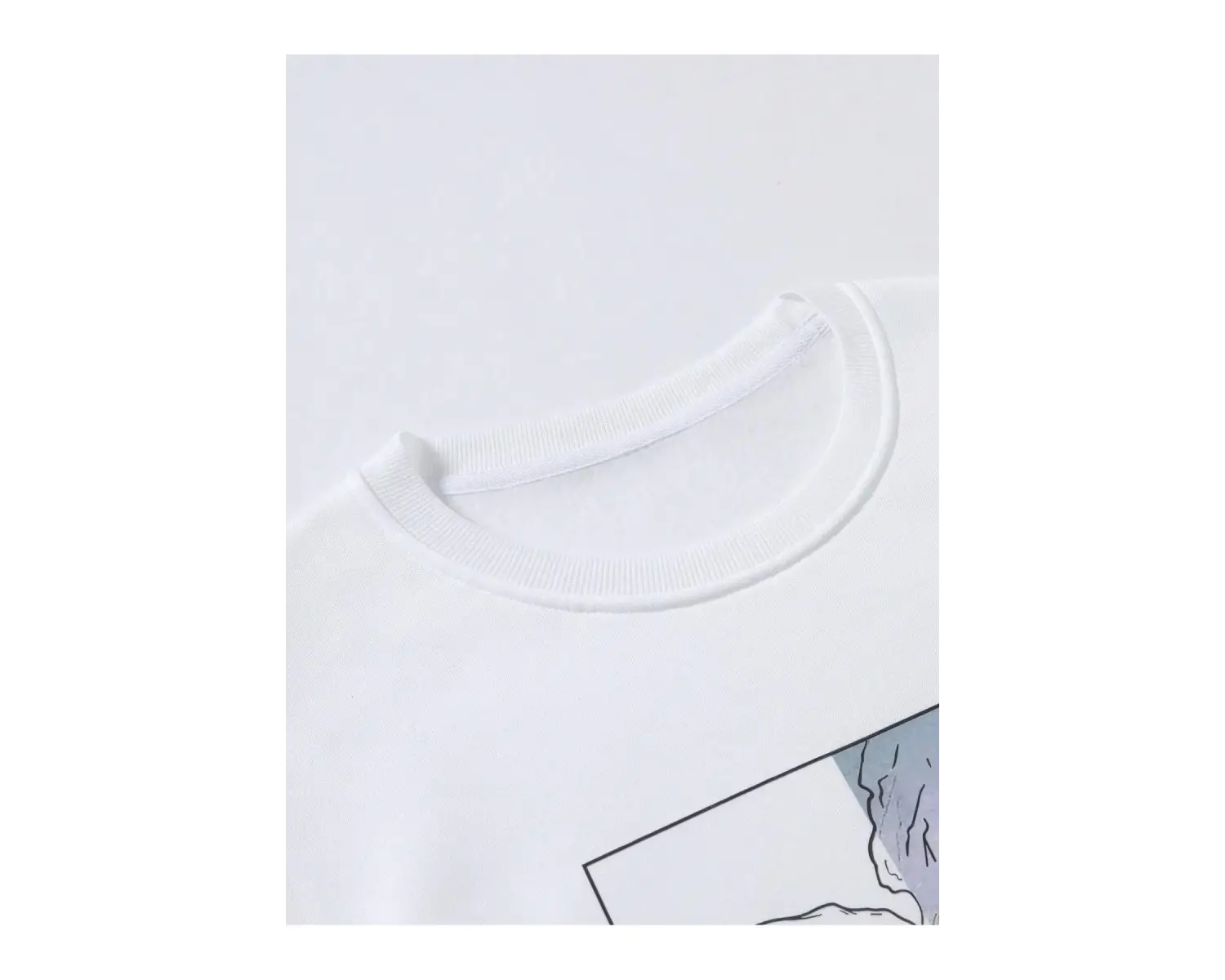 Manfinity Homme Hand Print Drop Shoulder Sweatshirt Beyaz