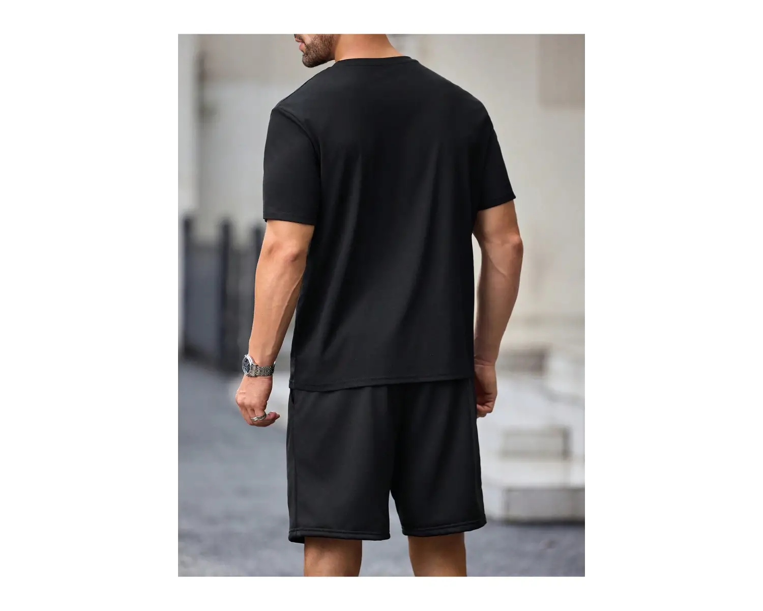 Manfinity Hypemode 2 Adet/Takım Örme Erkek Kısa Kollu Tişört Ve Şort Takımı