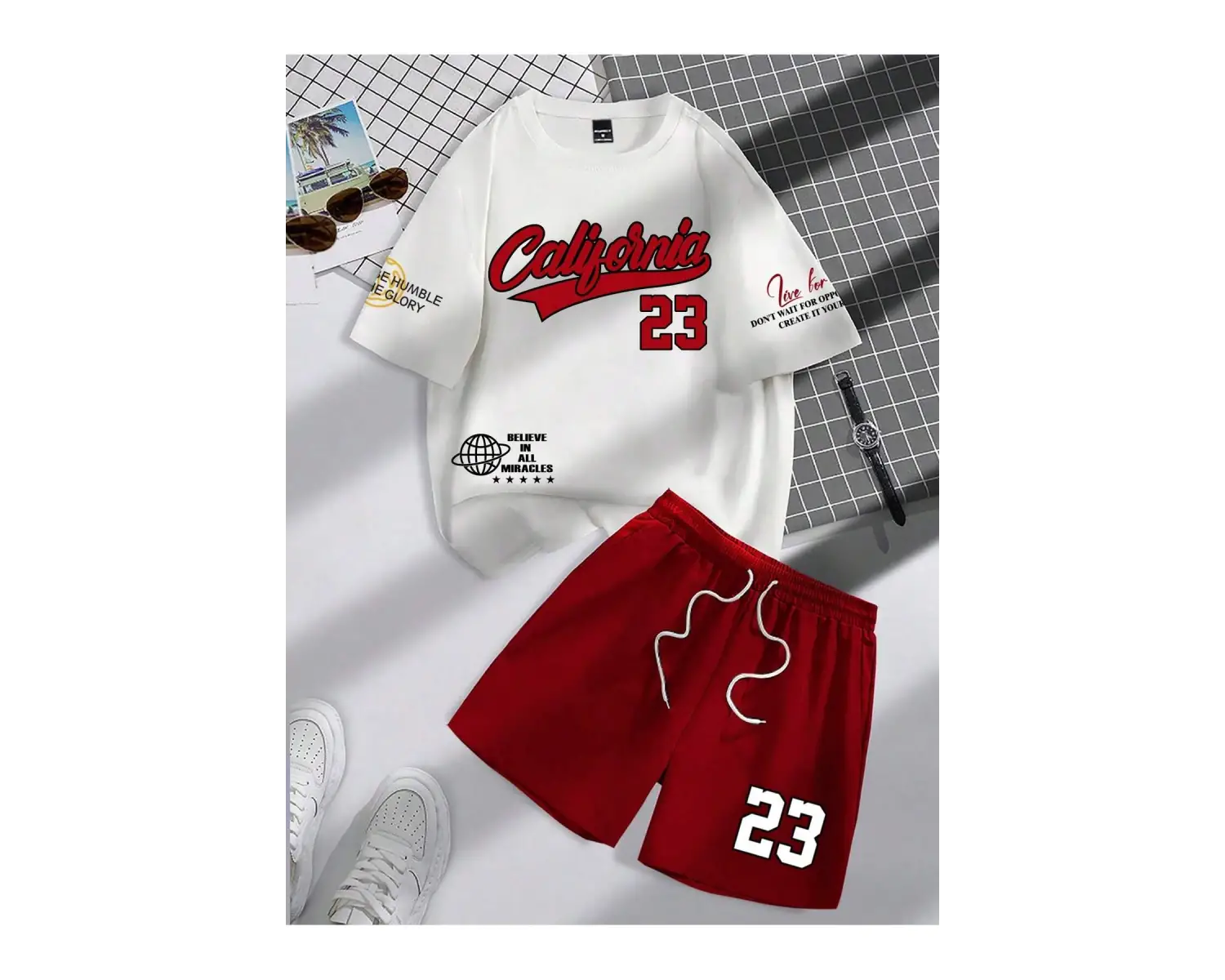 Manfinity Hypemode 2li Erkek Yazlık Mektup Baskılı Mürettebat