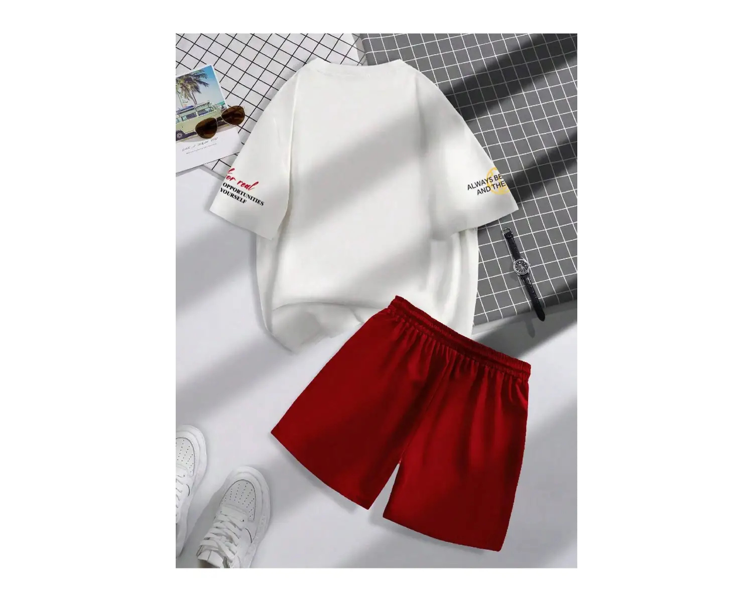 Manfinity Hypemode 2li Erkek Yazlık Mektup Baskılı Mürettebat