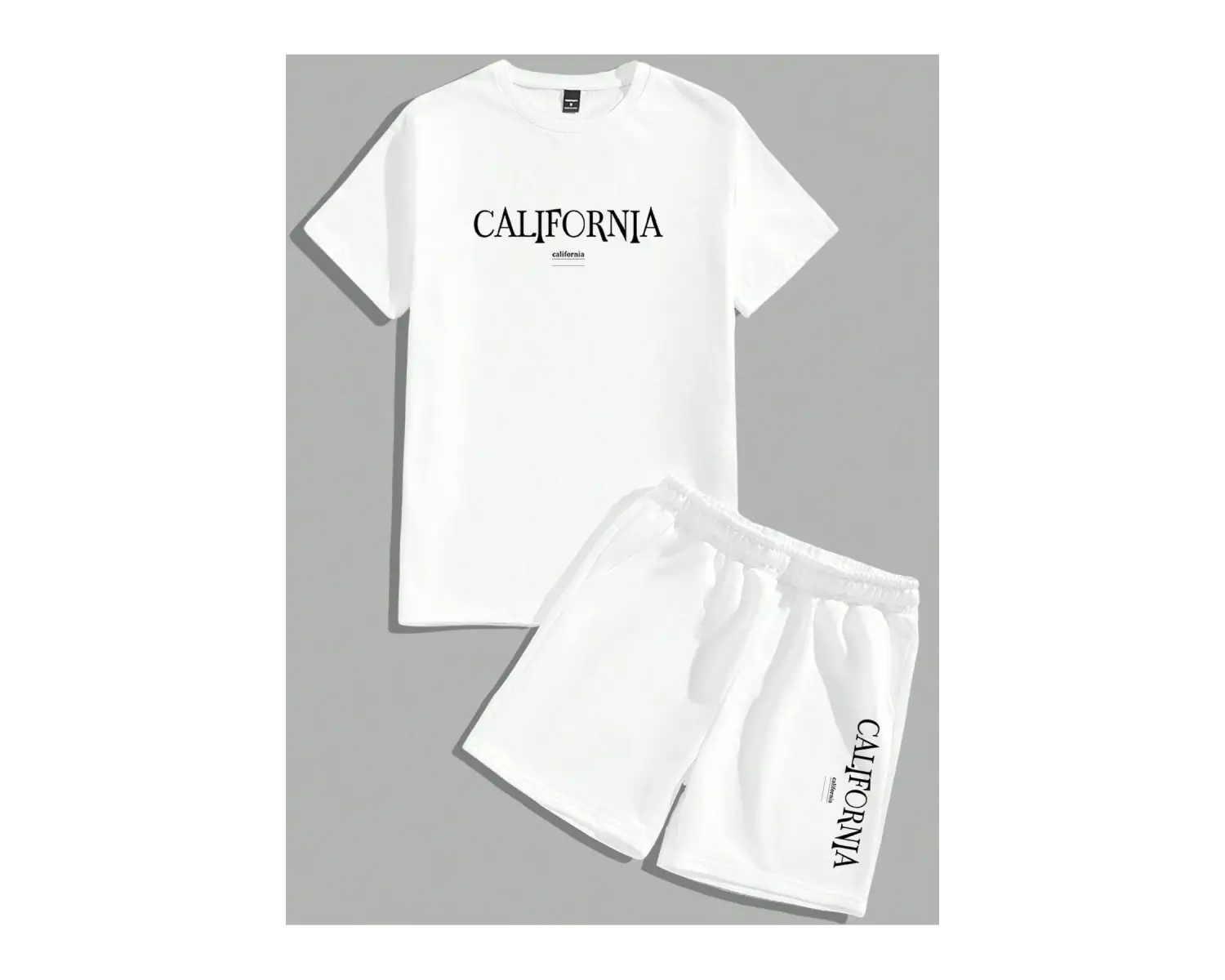 Manfinity Hypemode Erkek Mektup ollu Günlük Tişört Ve Şort Takımı