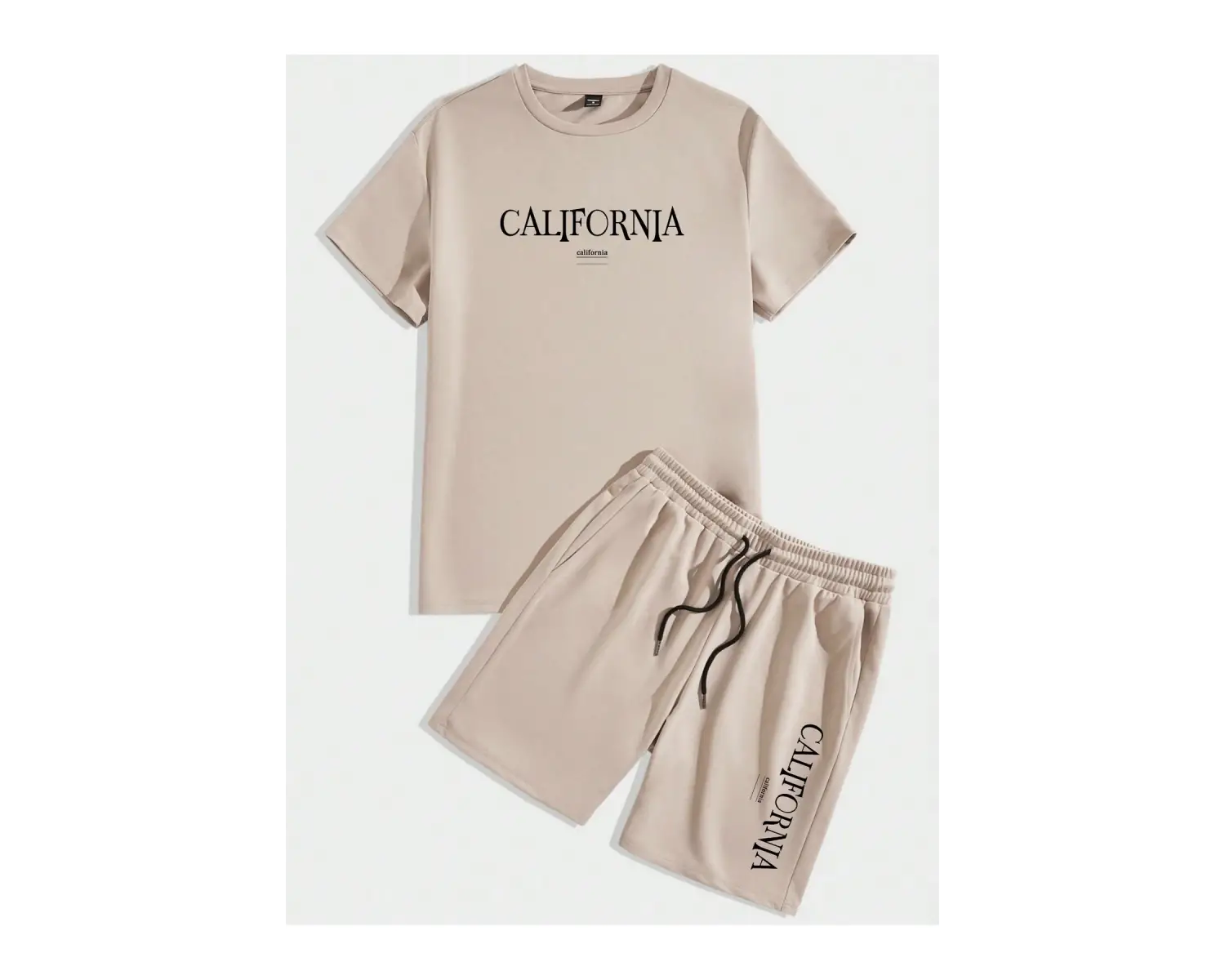 Manfinity Hypemode Erkek Mektup ollu Günlük Tişört Ve Şort Takımı