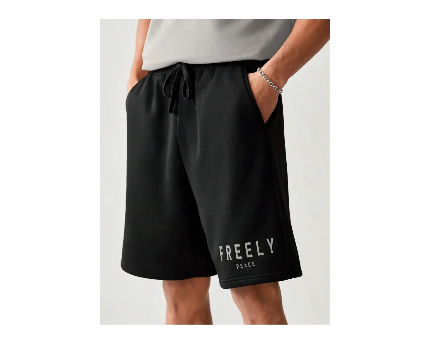 Manfinity UrbanChill Örme Rahat Baskılı Kısa Kollu ve Şort Takımı