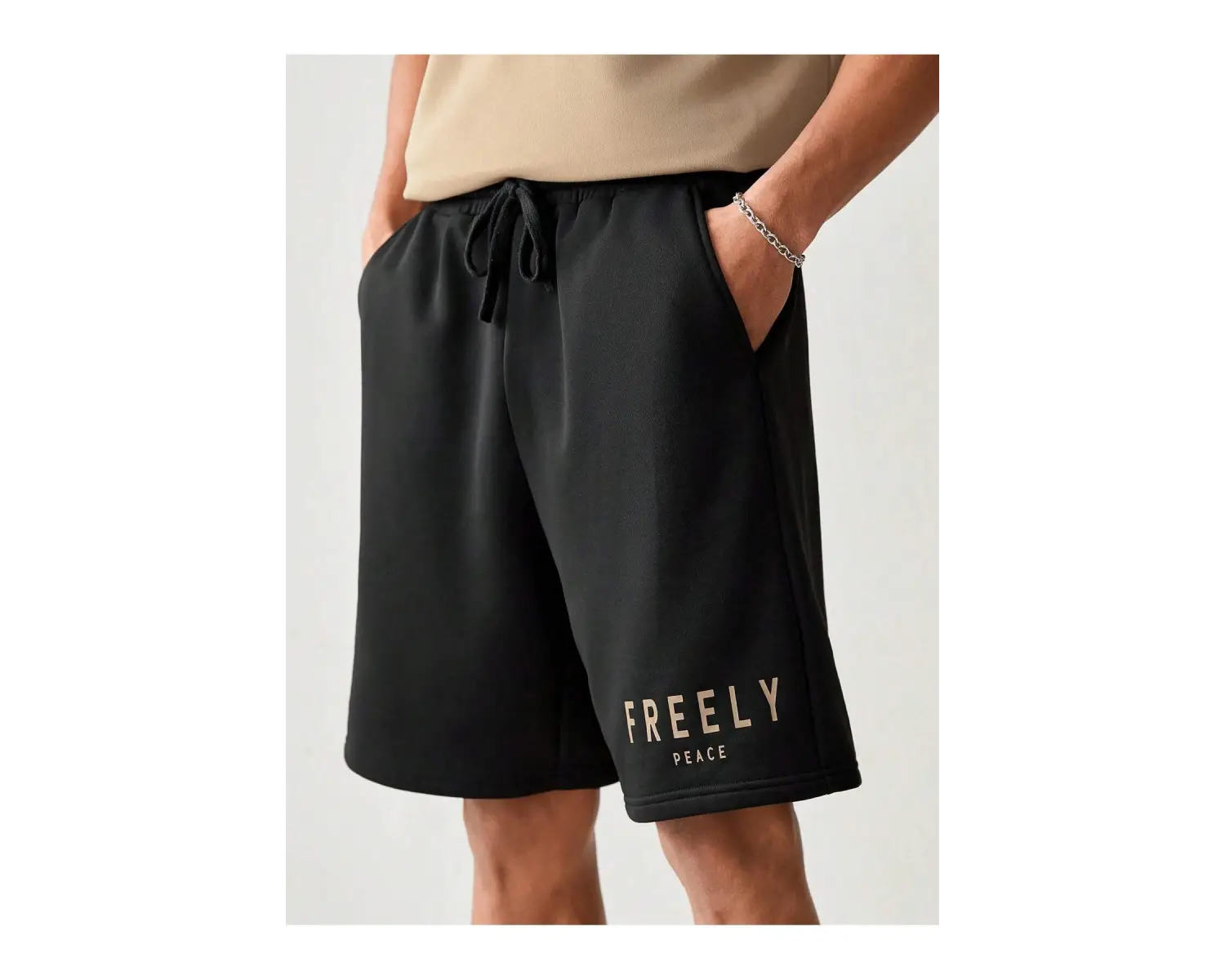 Manfinity UrbanChill Örme Rahat Baskılı Kısa Kollu ve Şort Takımı