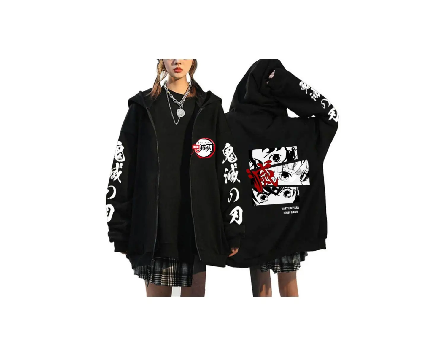 Manga Baskılı Fermuarlı Sweatshirt Demon Slayer Mod.21 14548