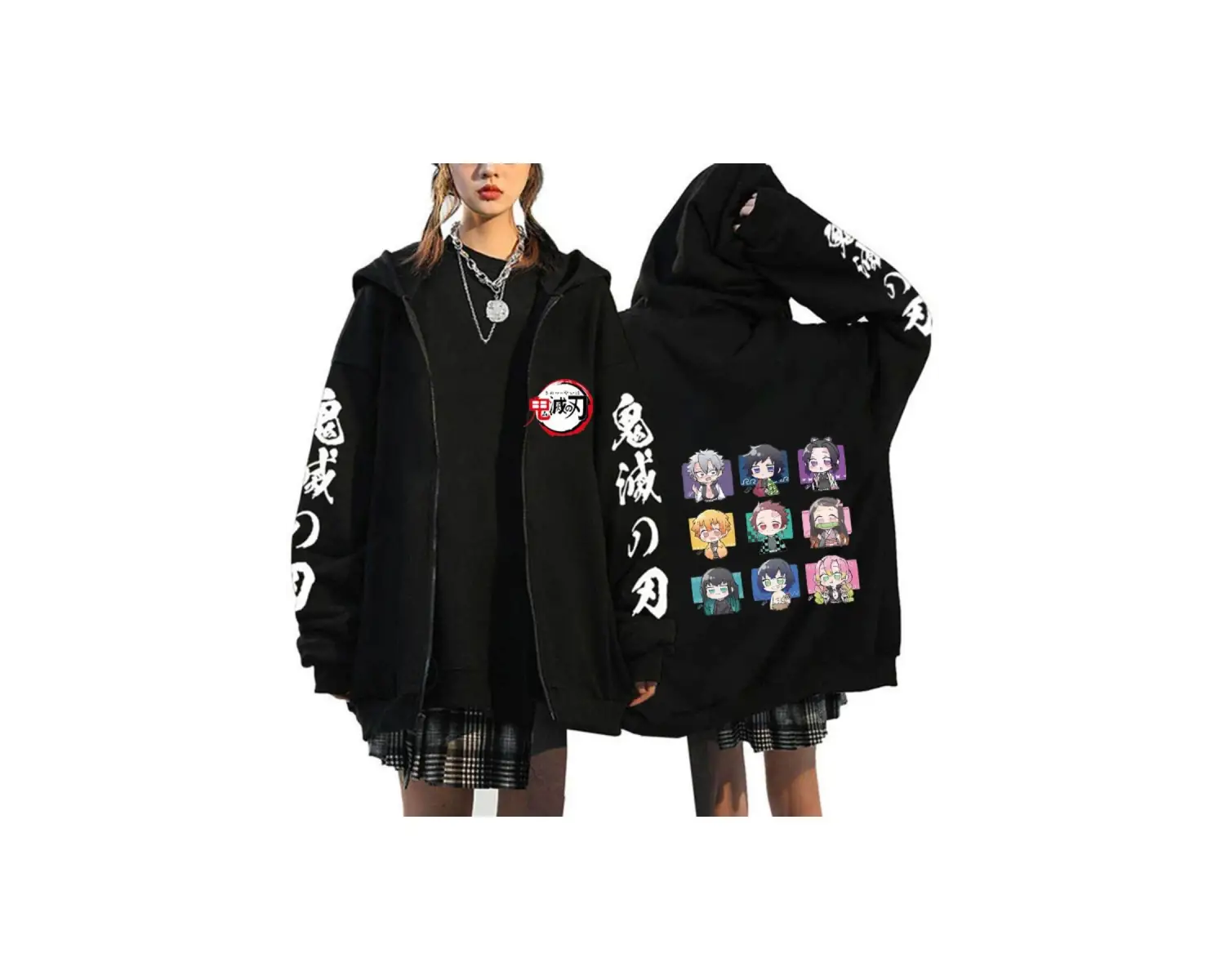 Manga Baskılı Fermuarlı Sweatshirt Demon Slayer Mod.24 14551
