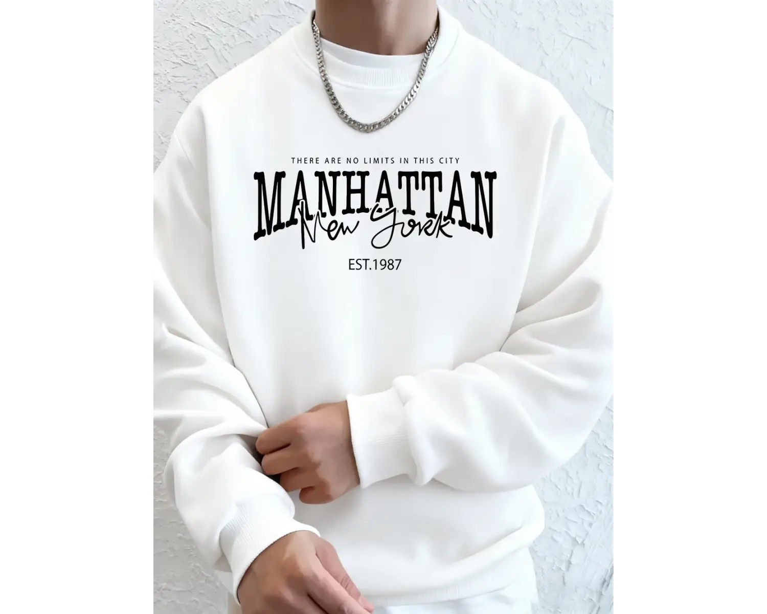 Manhattan New York Kelimeler Baskılı Erkek Kapüşonlu Üstleri Sonbahar Bol Sweatshirt Hip Hop