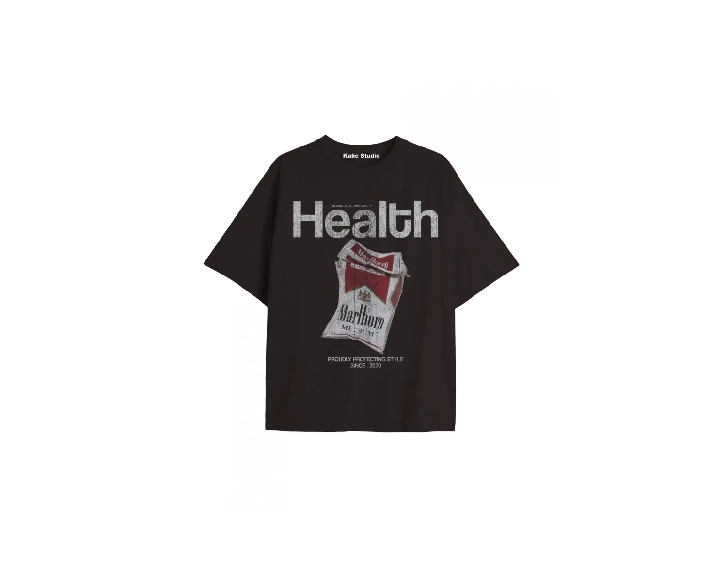 Marlroro Health oversize unisex t-shirt siyah