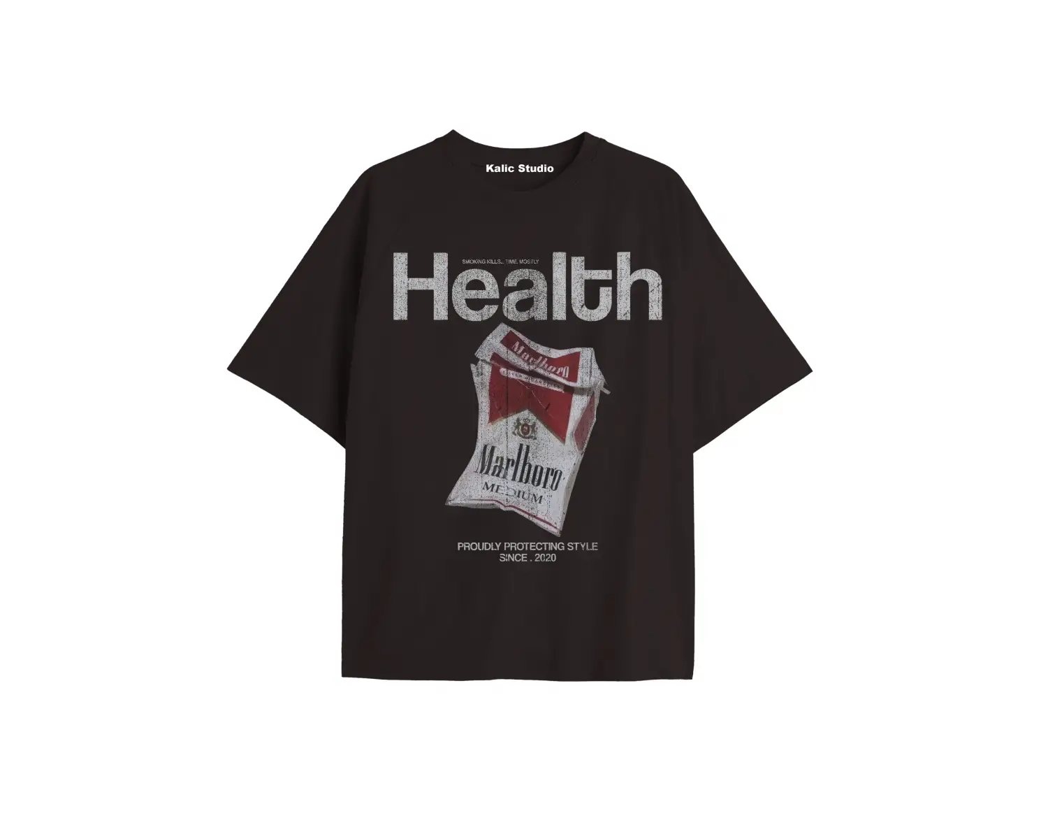 Marlroro Health oversize unisex t-shirt siyah