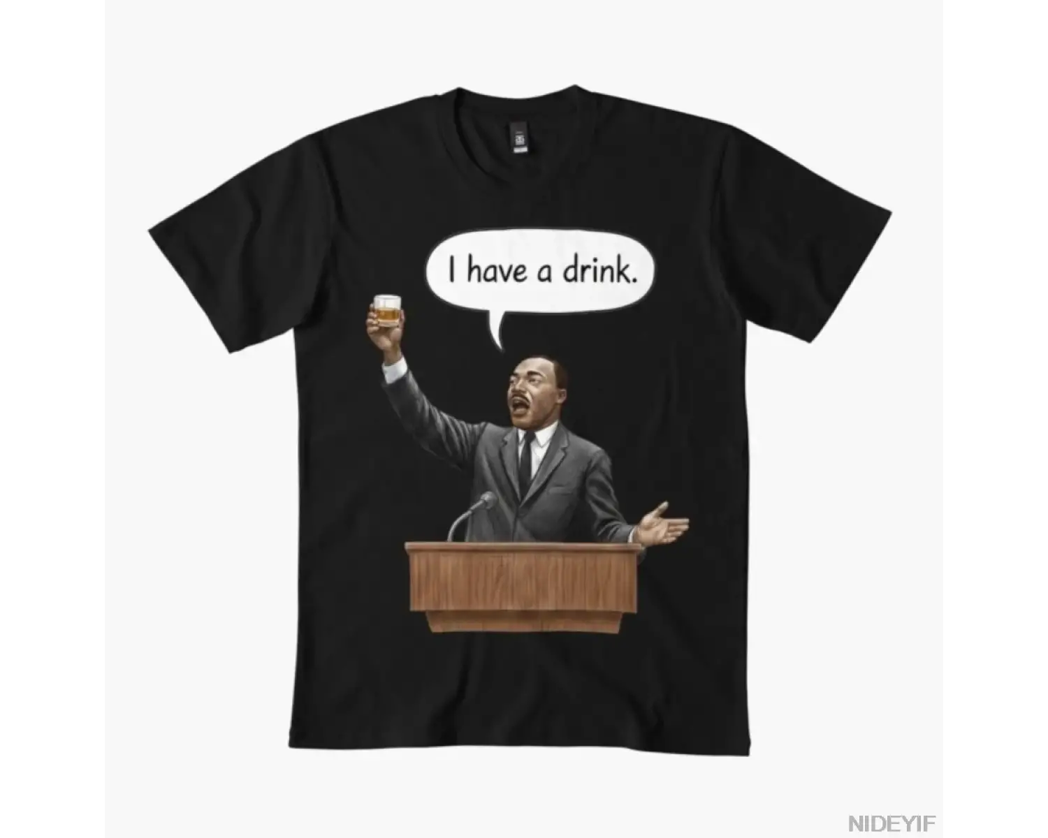 Martin Luther King Konuşma Parodi T-shirt Erkekler Kadınlar Için % 100% Pamuk T Shirt Kısa Ko