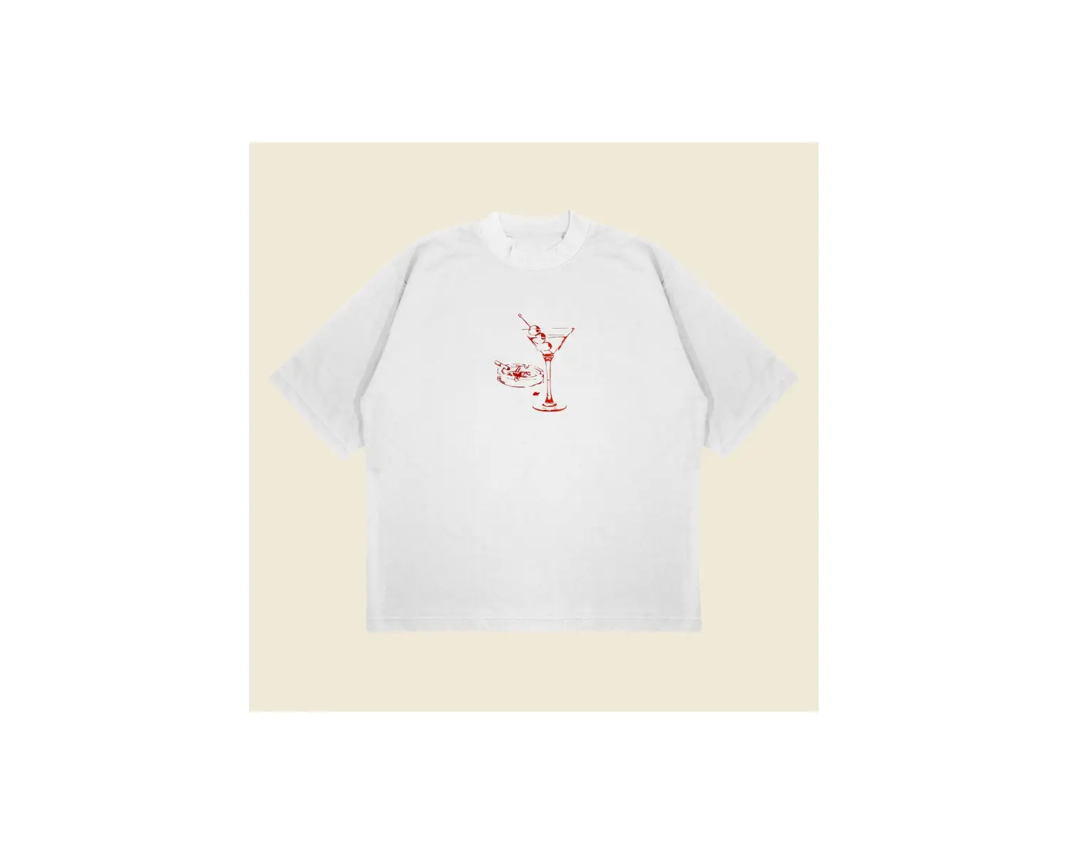Martini W Cigarette Boxy Fit Oversize Unisex Tshirt – Baskılı Tişört |
