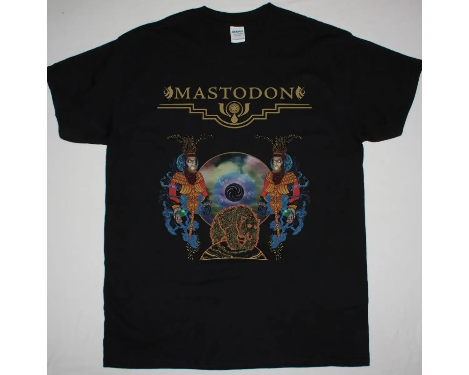 MASTODON COSMIC LEOPARD NEW BLACK T-SHIRT ÖN BASKILI