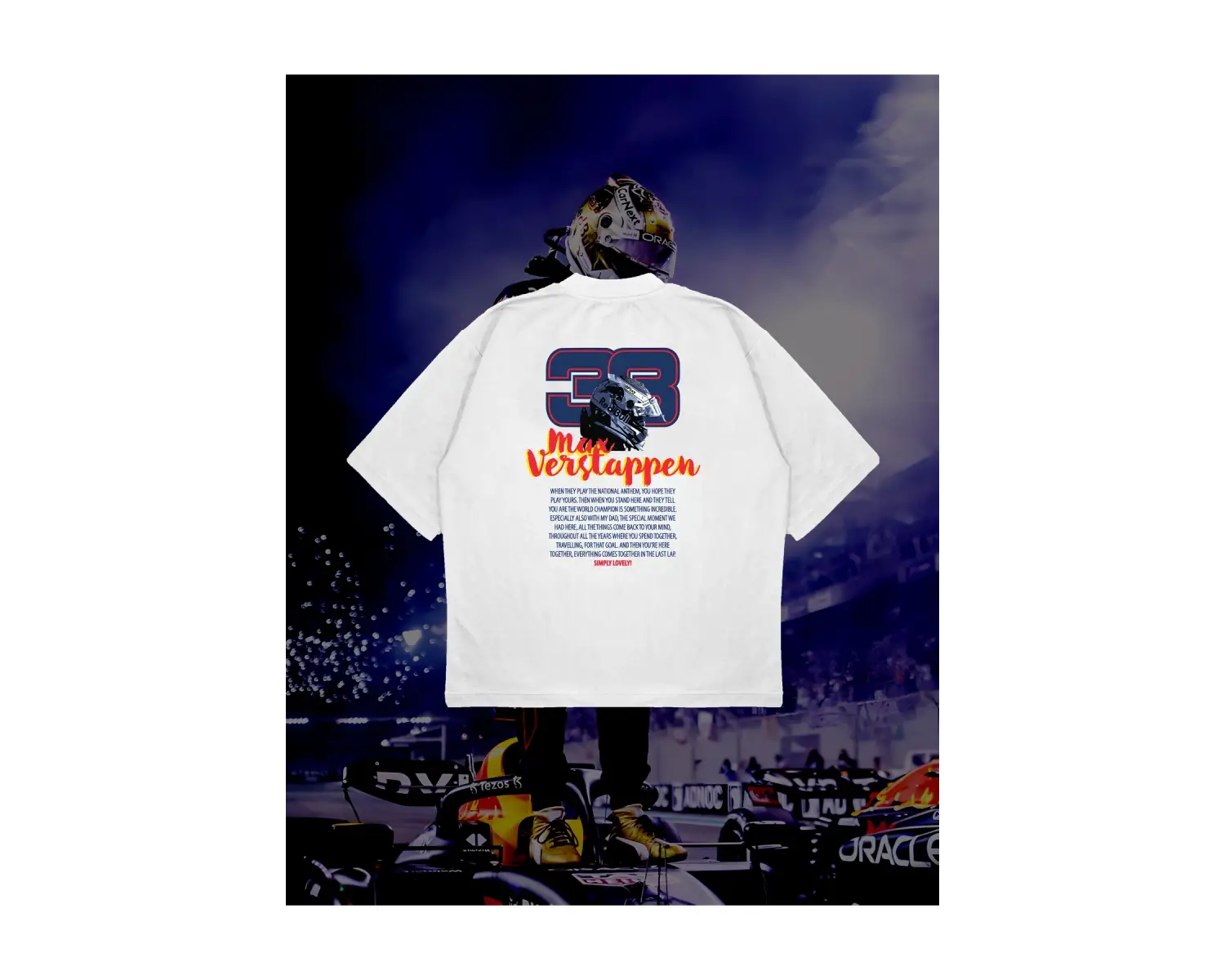 Max Verstappen Baskılı Oversize Unisex Pamuklu Nefes Alan Kalın Kumaşlı