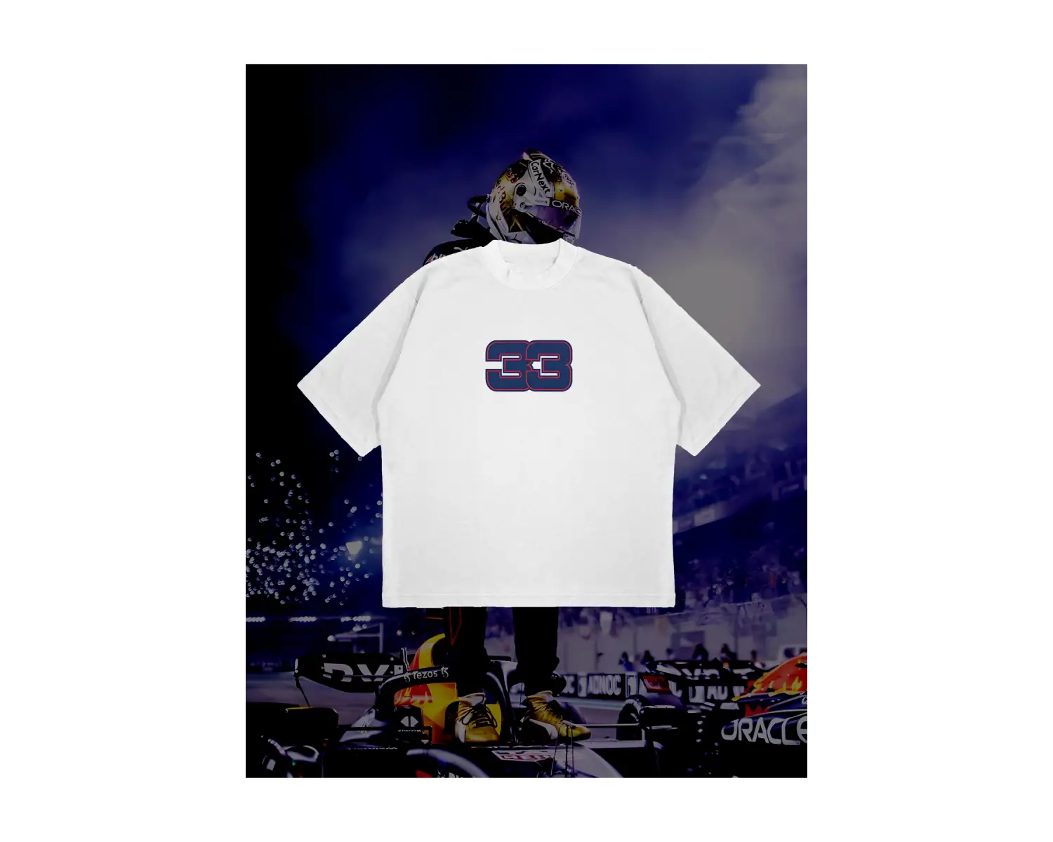 Max Verstappen Baskılı Oversize Unisex Pamuklu Nefes Alan Kalın Kumaşlı