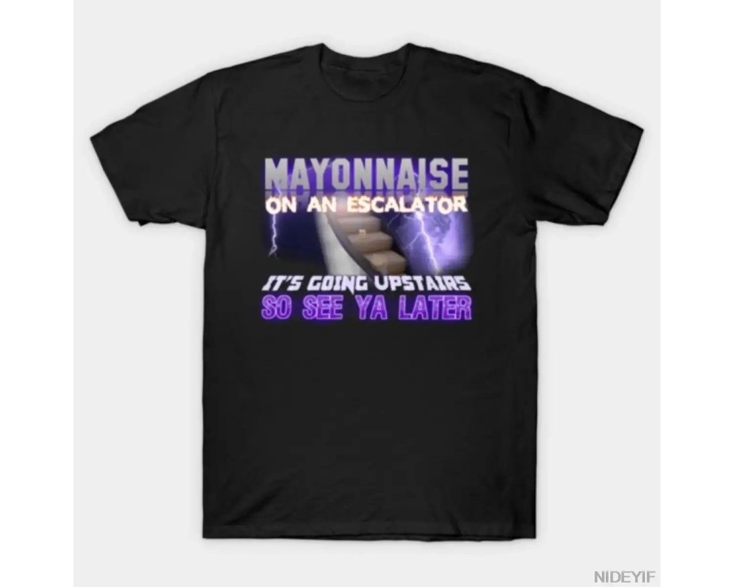 Mayonez Bir Yürüyen Merdiven Üzerinde Meme T-shirt Erkekler Kadınlar Için % 100% Pamuk T Shir