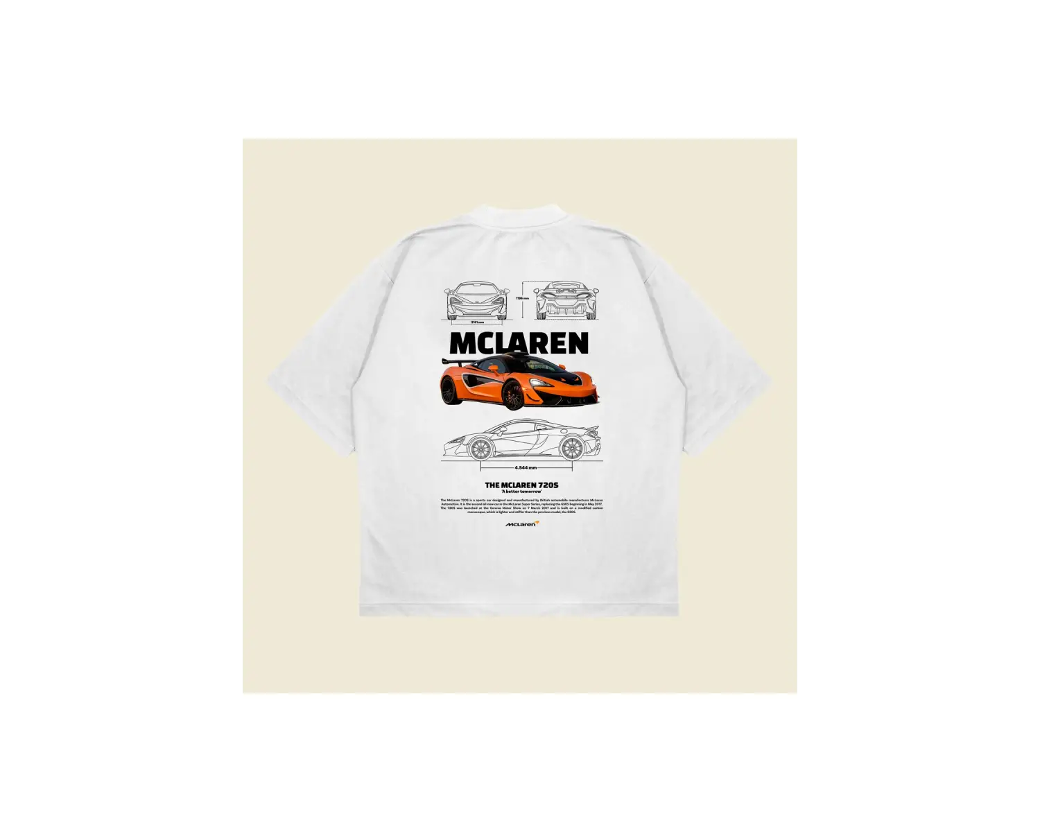 Mclaren 720s Boxy Fit Oversize Unisex Tshirt – Baskılı Tişört |