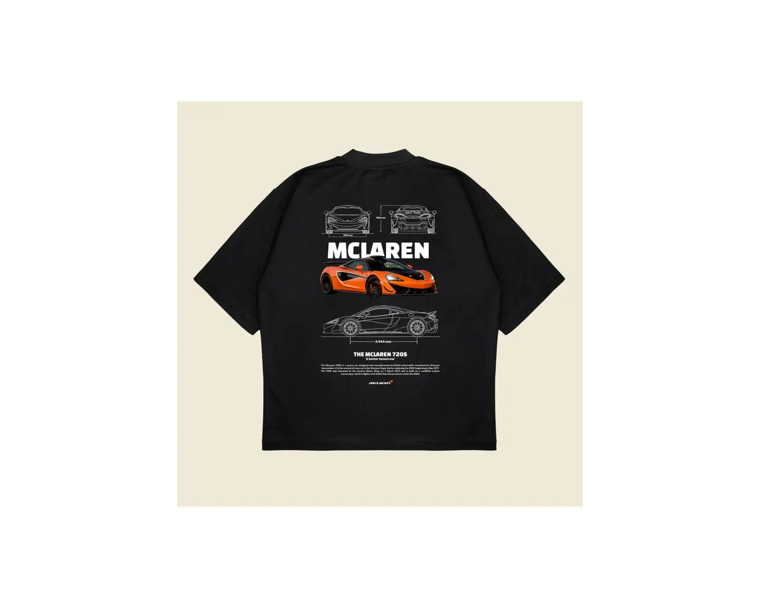 Mclaren 720s Boxy Fit Oversize Unisex Tshirt – Baskılı Tişört |