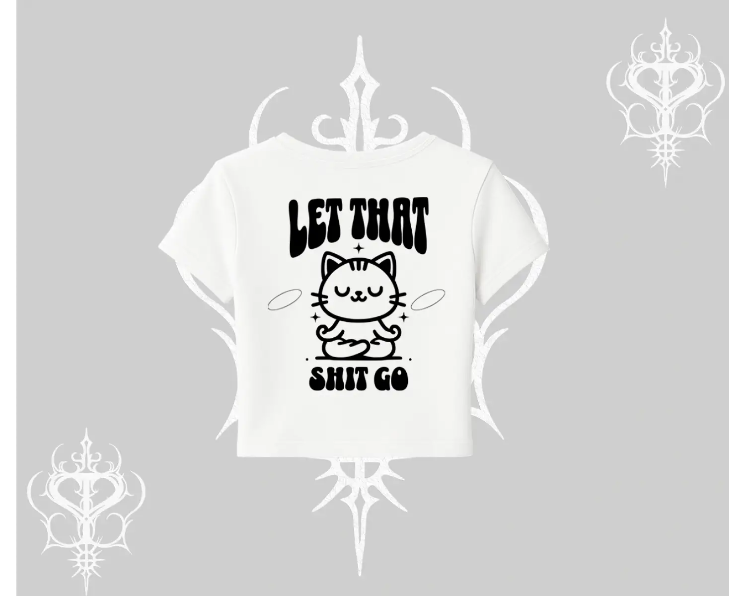 Meditasyon Yapan Kedi Baskılı Babby Tee Tshirt