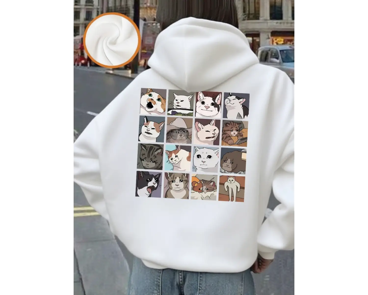 Meme Cats 2.0 Karikatür Baskılı Kapüşonlu Üstler Kadın Sonbahar Polar Sıcak Sweatshirtler Tem