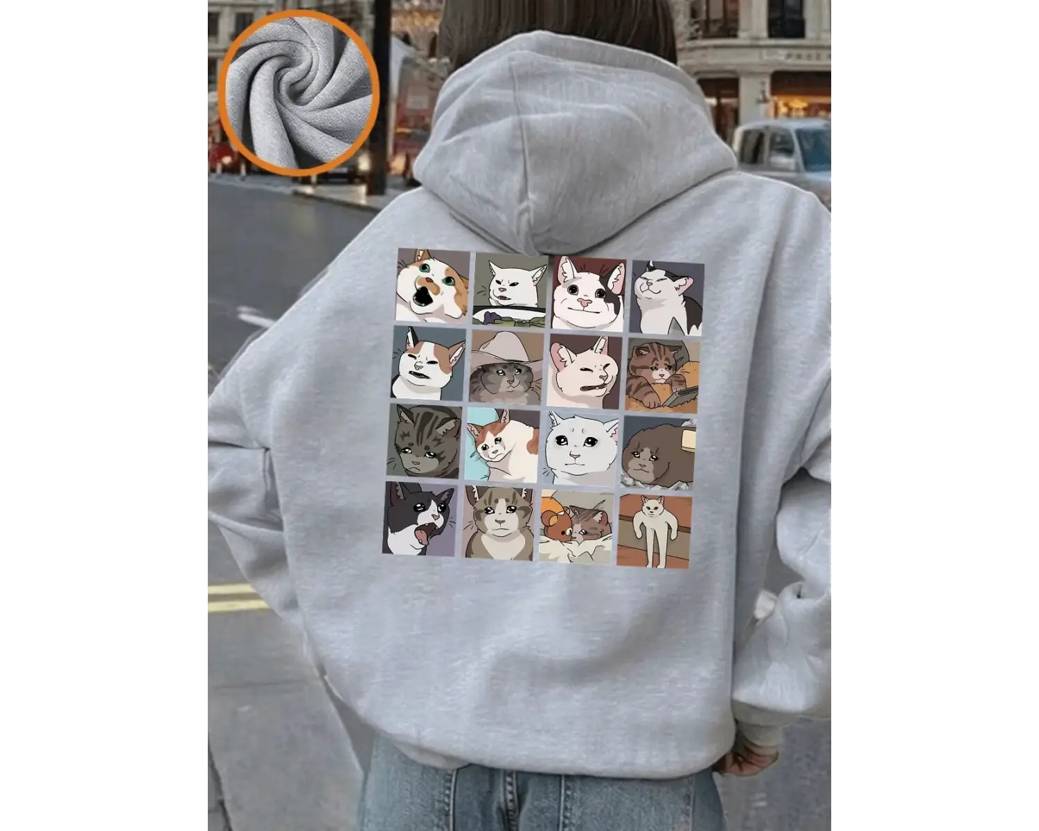 Meme Cats 2.0 Karikatür Baskılı Kapüşonlu Üstler Kadın Sonbahar Polar Sıcak Sweatshirtler Tem