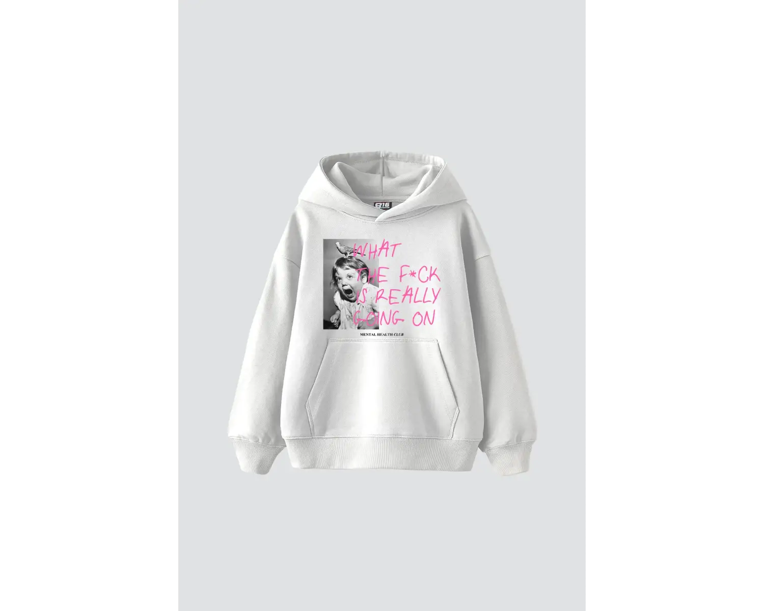 Mental Health Baskılı Oversize Unisex Beyaz