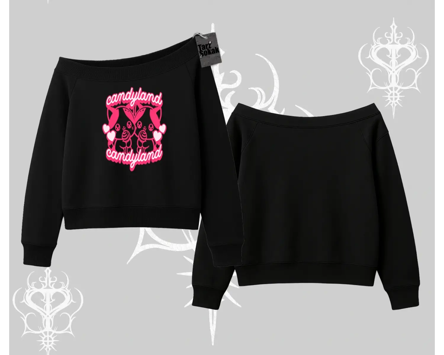 Meow Yazılı Kedi Portre Baskılı Kapşonlu Crop Sweatshirt
