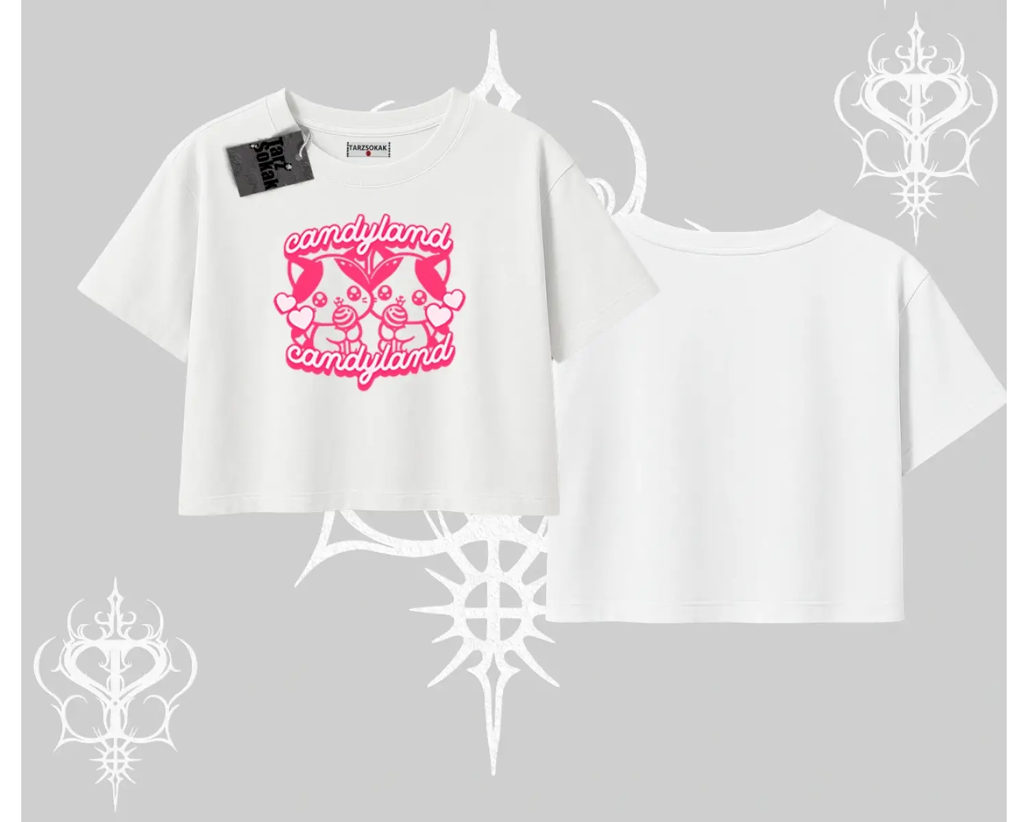 Meow Yazılı Kedi Portre Baskılı Kayık Yaka Tshirt