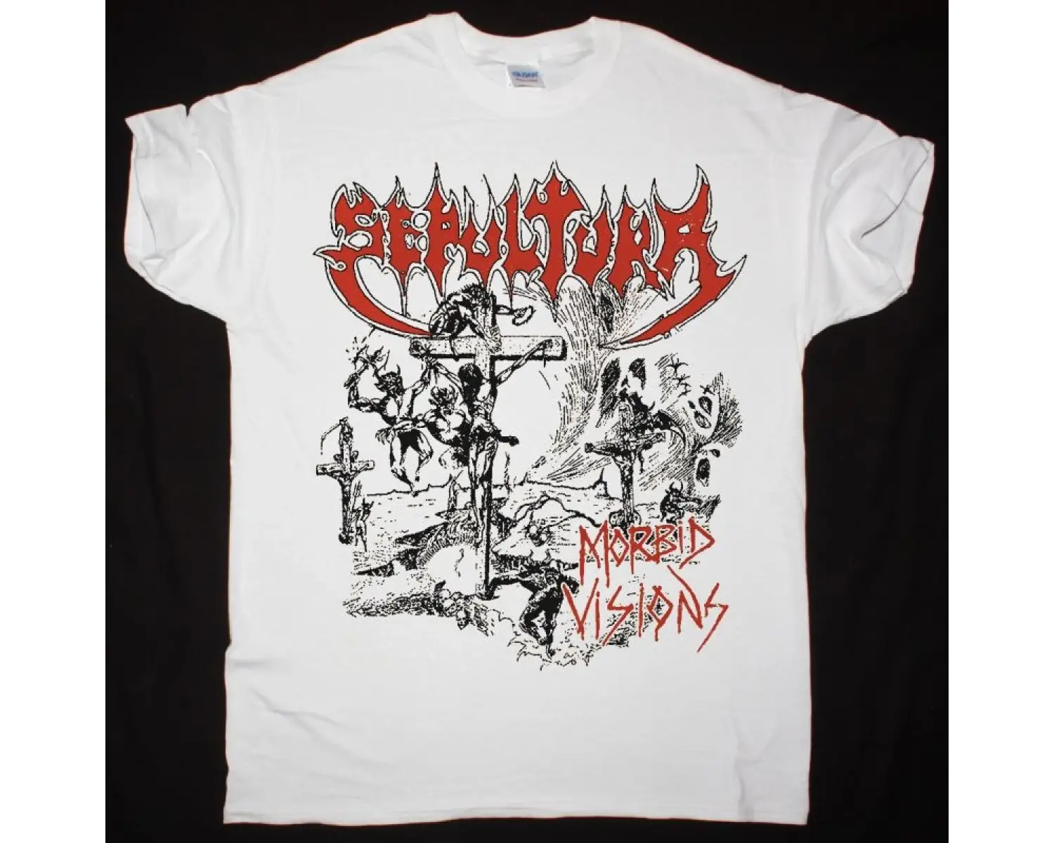 MERCILESS REALM OF THE DARK NEW WHITE T-SHIRT ÖN BASKILI