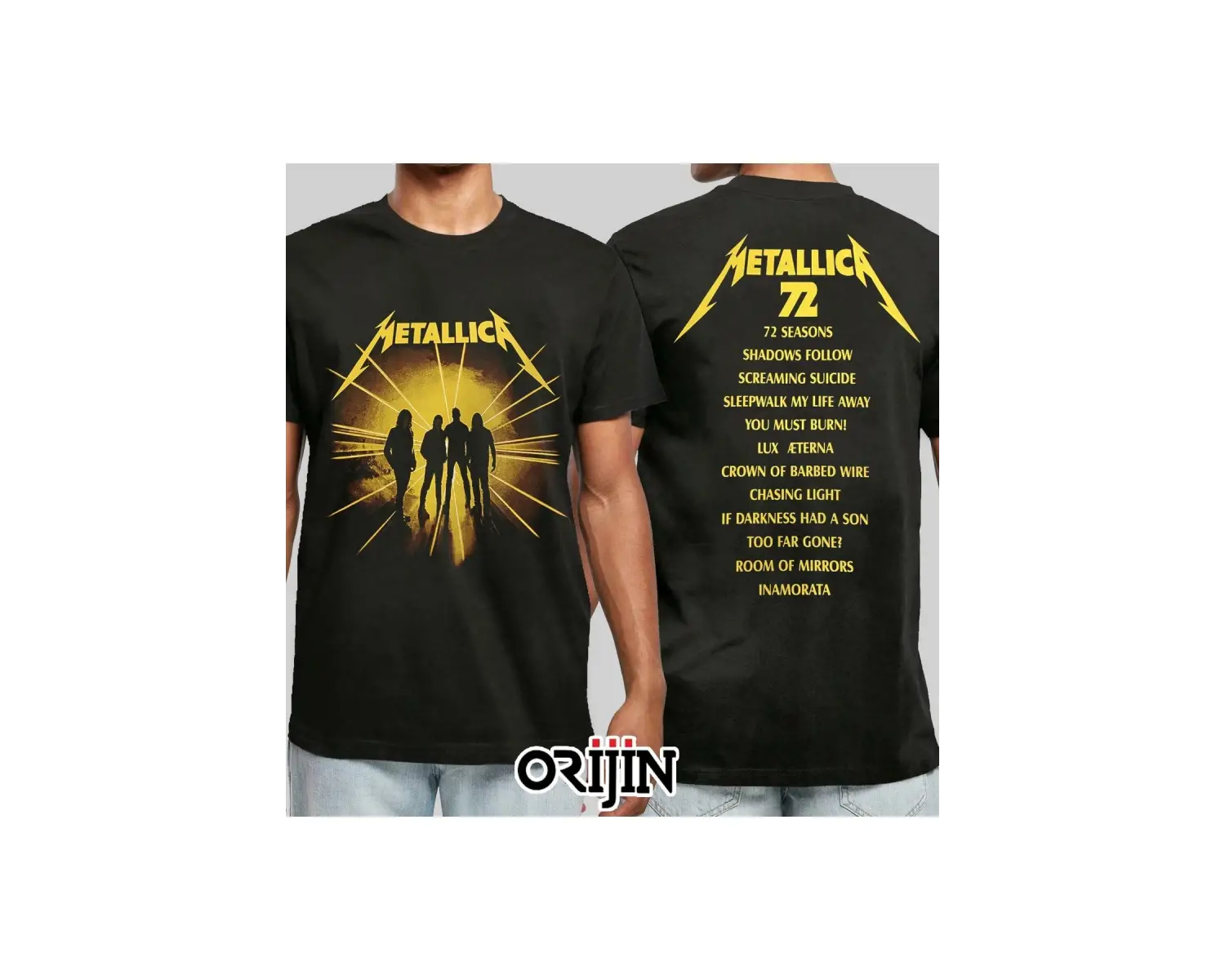 Metallica 72 Seasons Album Ön Arka Baskılı Unisex Siyah