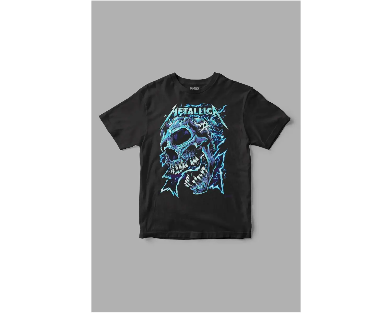 Metallica Blue Skull Baskılı Tişört