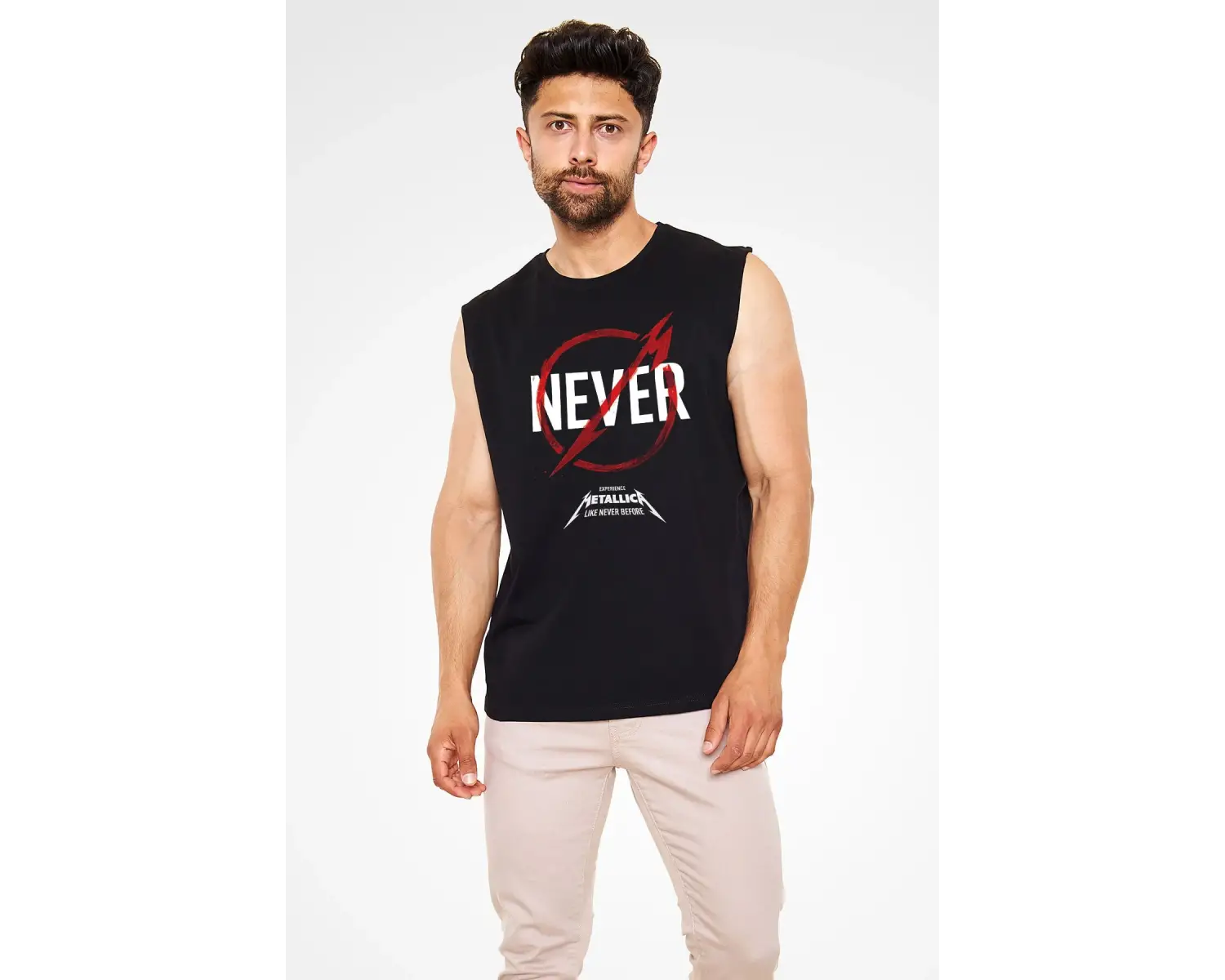 Metallica Never Siyah Kolsuz Tişört T-shirt