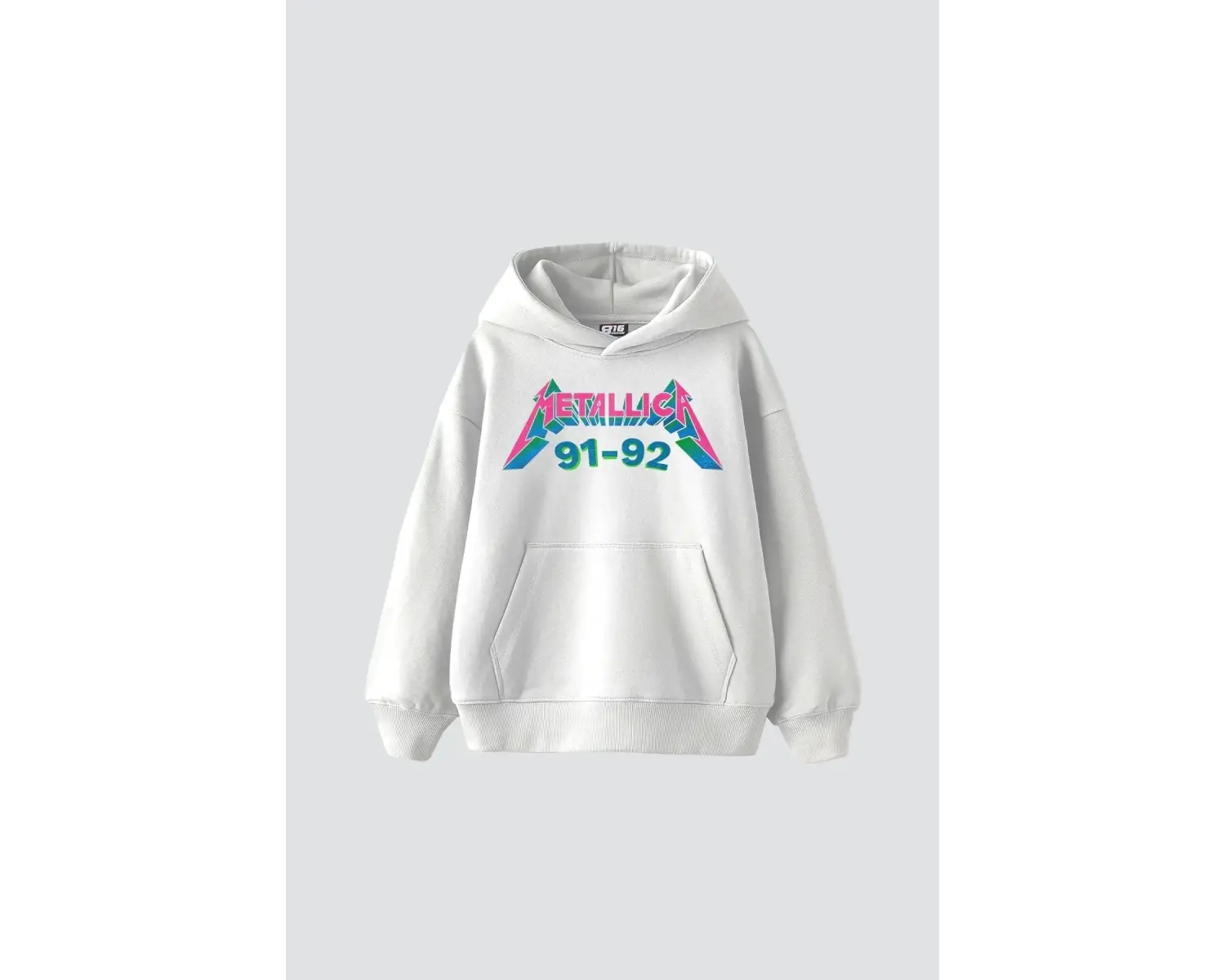 Metallica Skull Baskılı Oversize Unisex Premium Beyaz