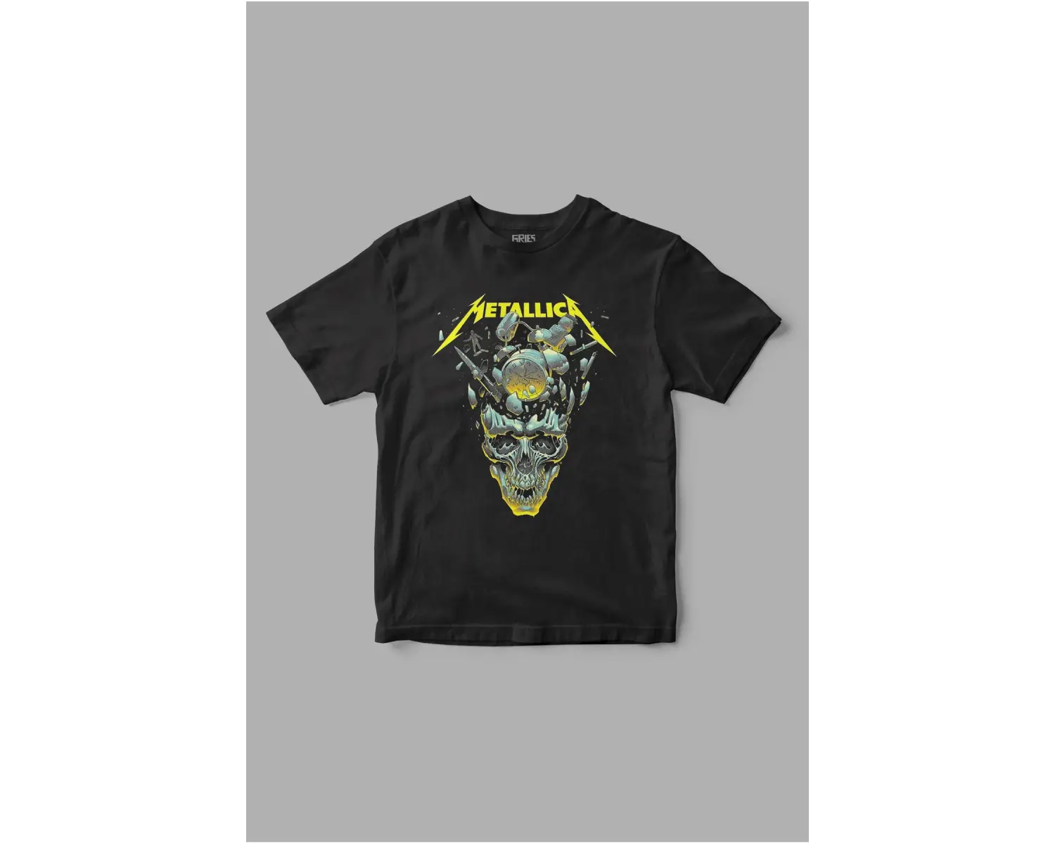 Metallica Yellow Skull Baskılı Tişört