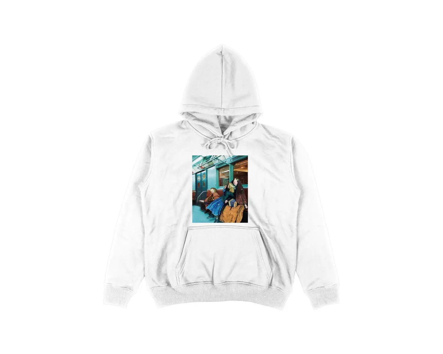 Metro Beyaz Oversize Unisex Kapüşonlu Sweatshirt Hoodie