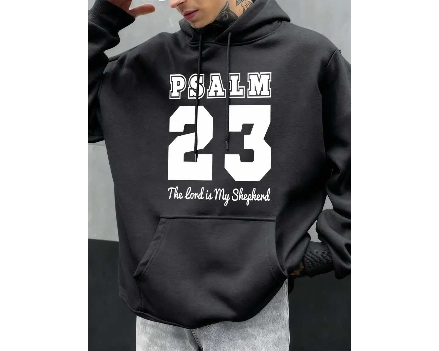 Mezmur Numarası 23 Desen Sonbahar Erkek Kapüşonlu Üst Hip Hop Cepli Günlük Kapüşonlu Üstler K