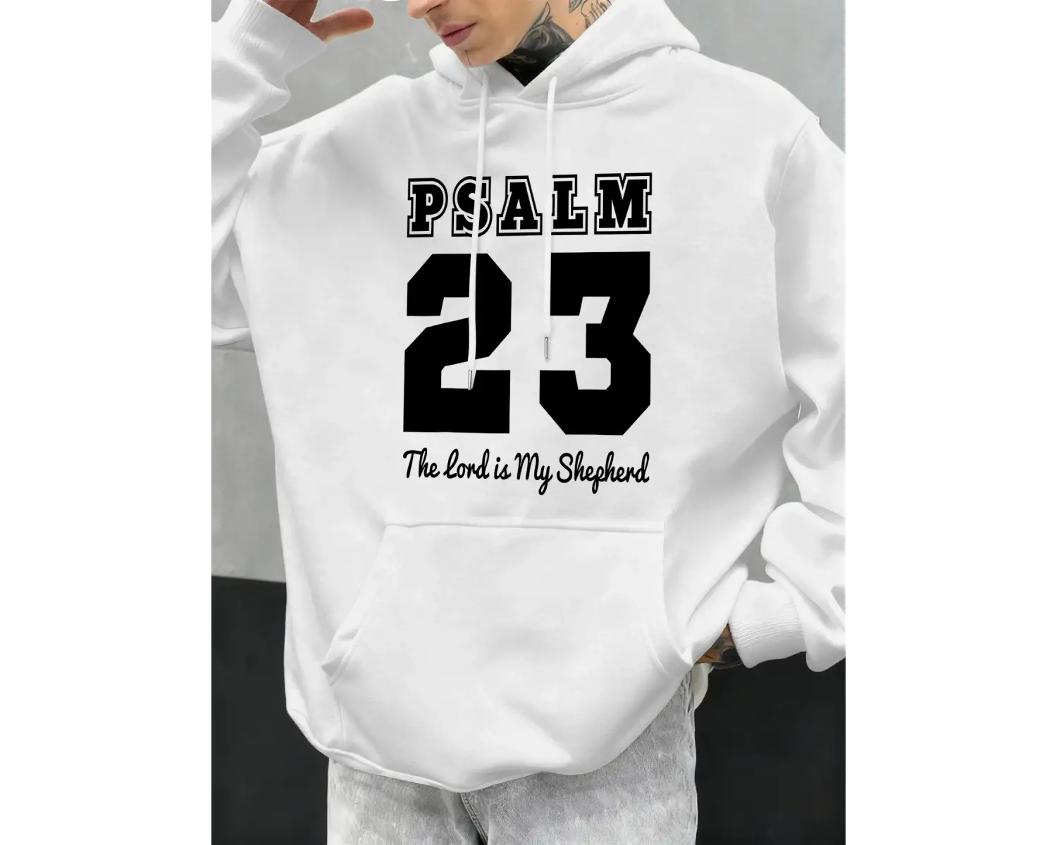 Mezmur Numarası 23 Desen Sonbahar Erkek Kapüşonlu Üst Hip Hop Cepli Günlük Kapüşonlu Üstler K
