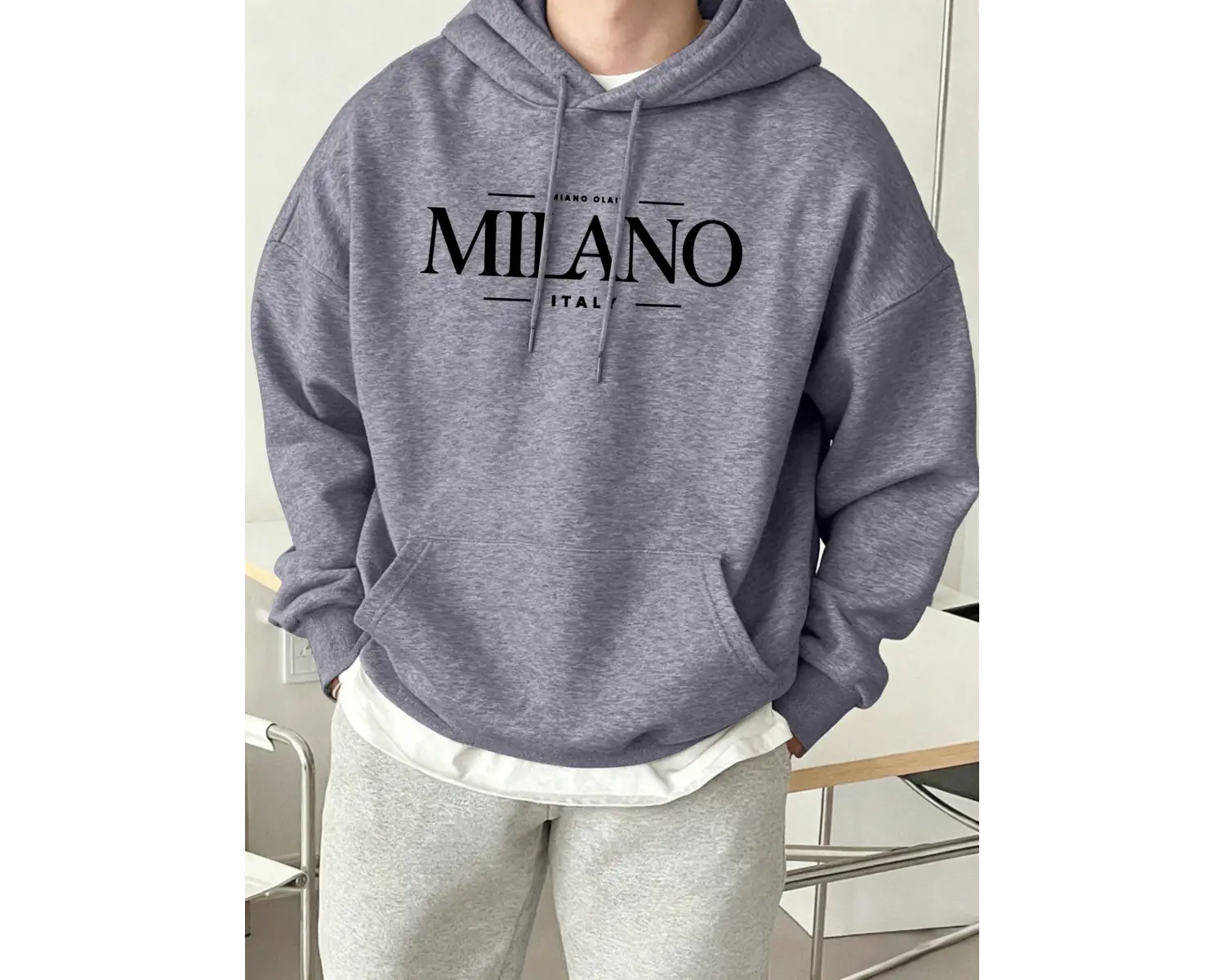 Miano Olait Milano İtalya Baskılar Temel Giysiler Sokak Giyimi Çift Polar Günlük Giyim Sokak