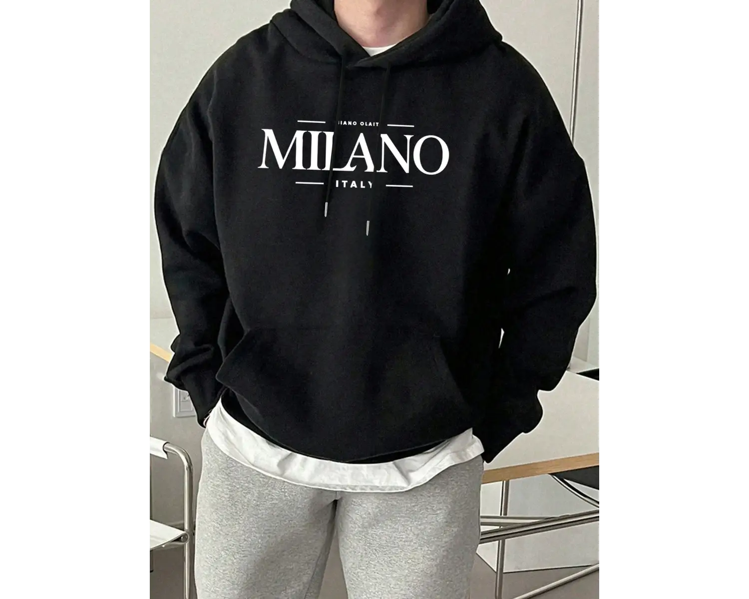 Miano Olait Milano İtalya Baskılar Temel Giysiler Sokak Giyimi Çift Polar Günlük Giyim Sokak