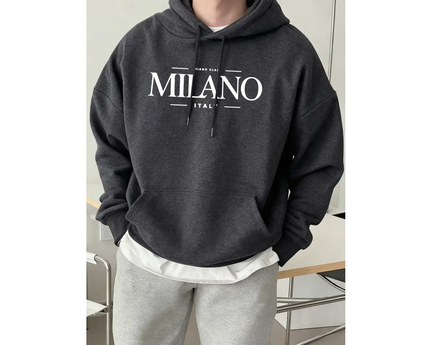 Miano Olait Milano İtalya Baskılar Temel Giysiler Sokak Giyimi Çift Polar Günlük Giyim Sokak