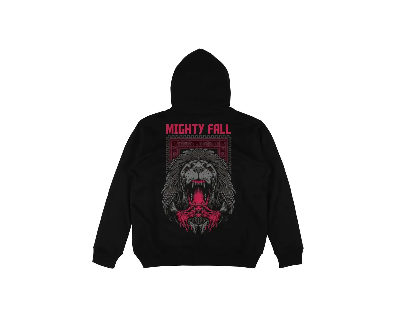 Mighty Fall Siyah Oversize Unisex Kapüşonlu Sweatshirt Hoodie
