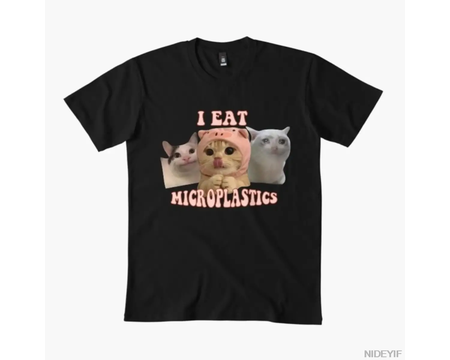 Mikro plastik yiyorum Erkekler Kadınlar için Tişört %100 Pamuklu Tişörtler Kısa Kollu Üstler