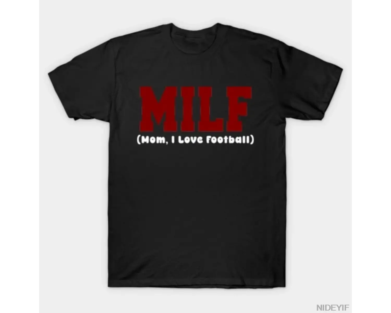 MILF (Anne, Futbolu Seviyorum) Erkek Kadın Tişörtü %100 Pamuklu Tişörtler Kısa Kollu Üstler 0