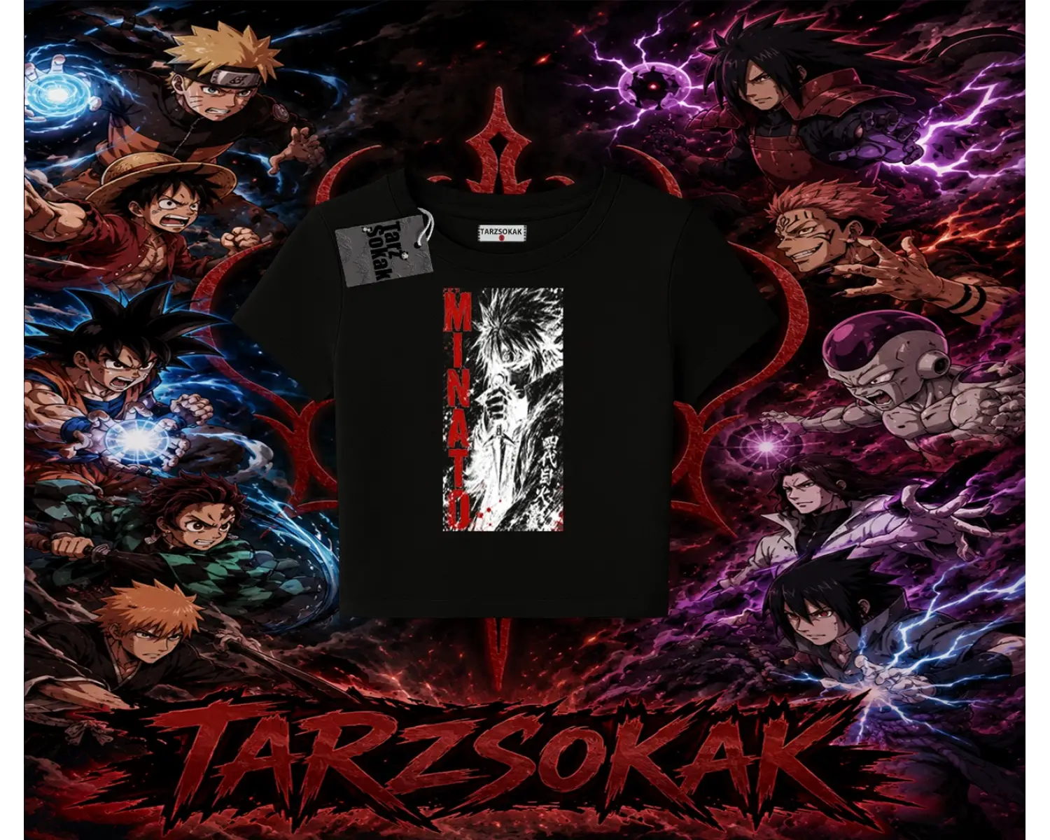 Minato Namikaze Naruto Anime Karakteri Kadın Baby Tee Beyaz
