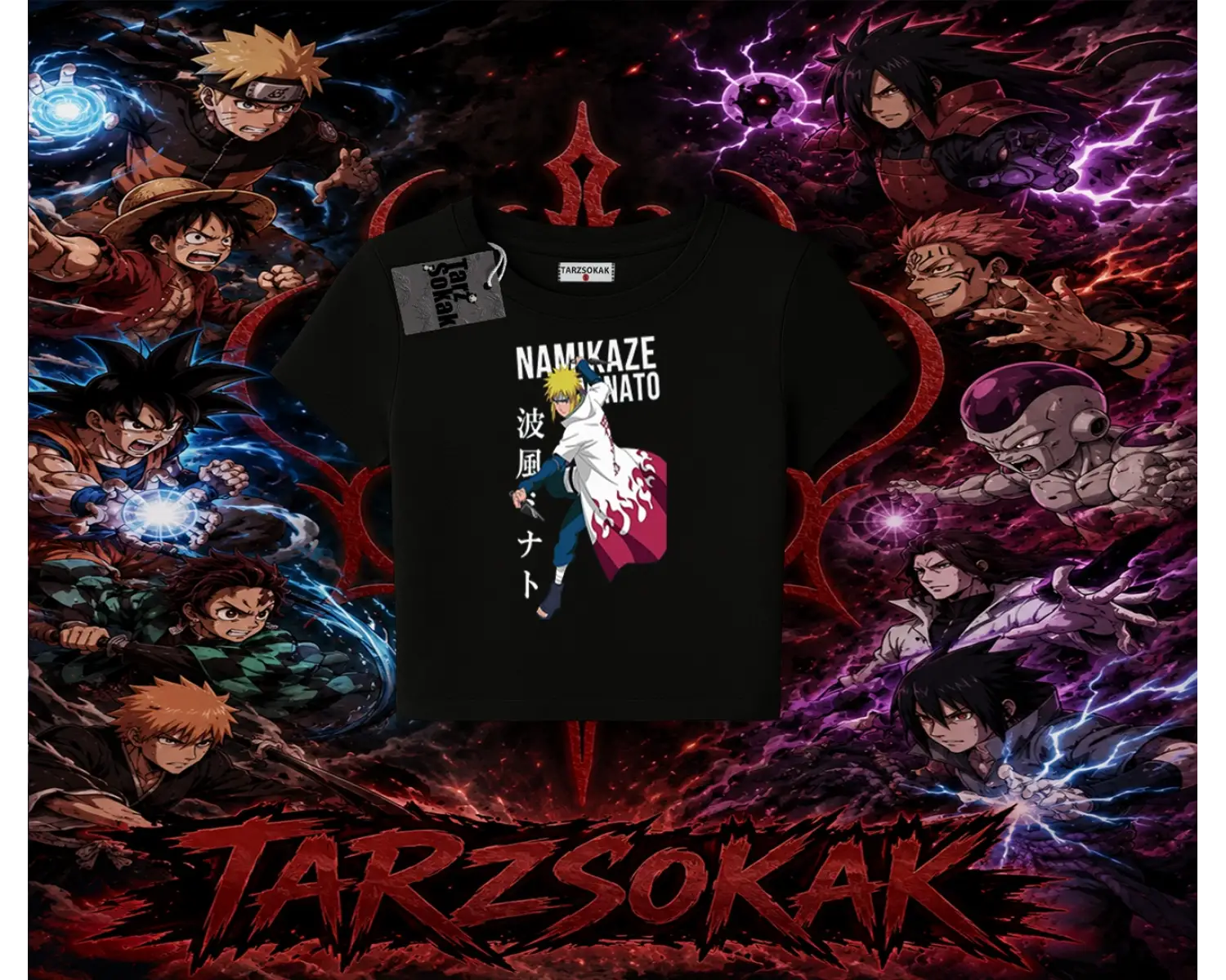 Minato Namikaze Naruto Anime Karakteri Kadın Baby Tee Beyaz