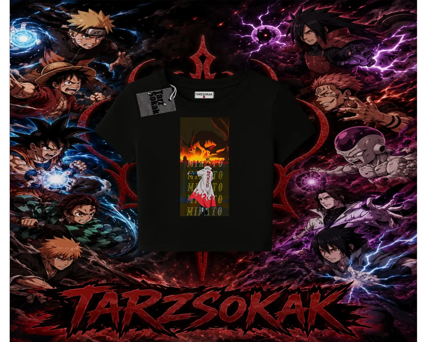 Minato Namikaze Naruto Anime Karakteri Kadın Baby Tee Beyaz