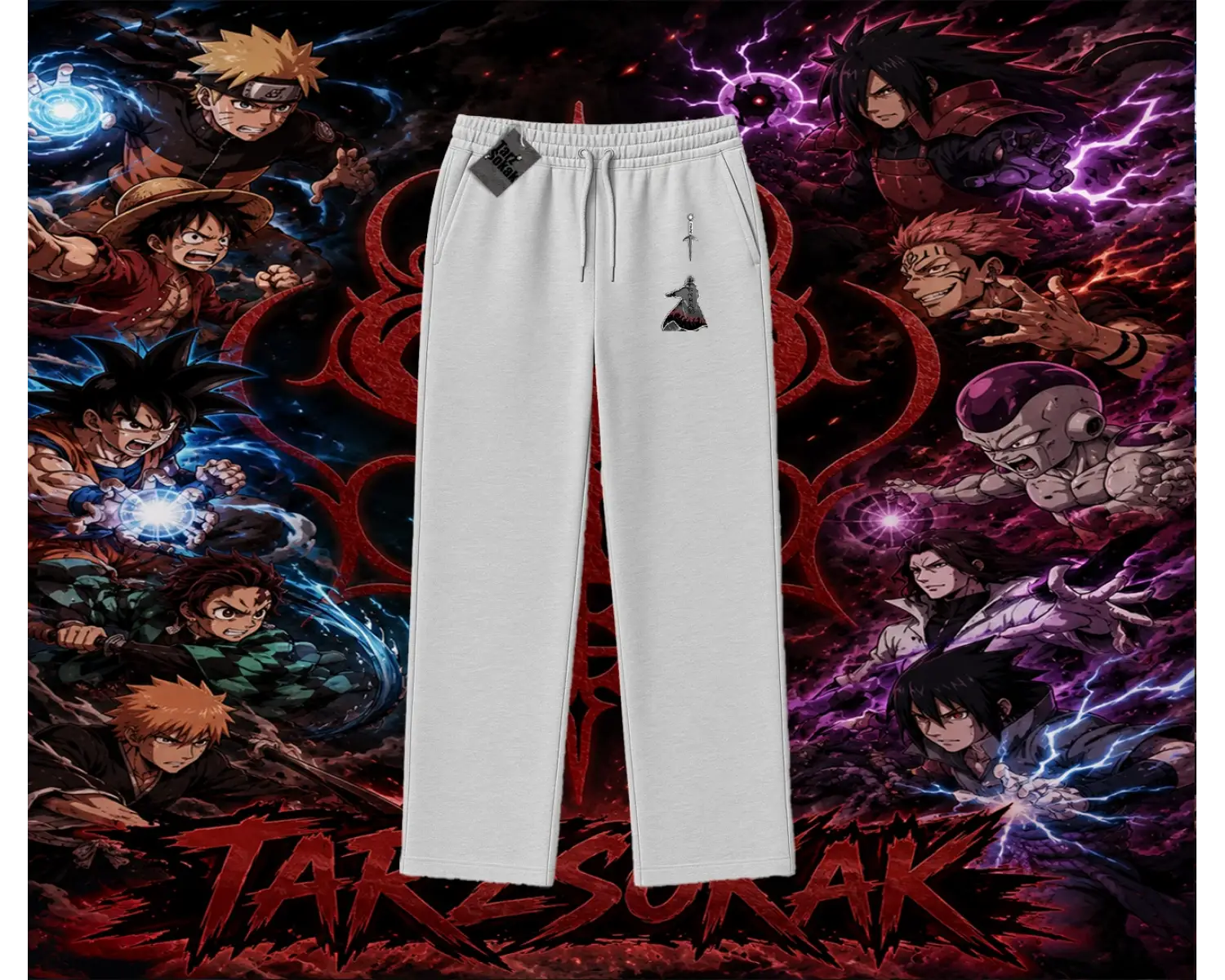 Minato Namikaze Naruto Anime Karakteri Unisex Baggy Eşofman Altı Beyaz