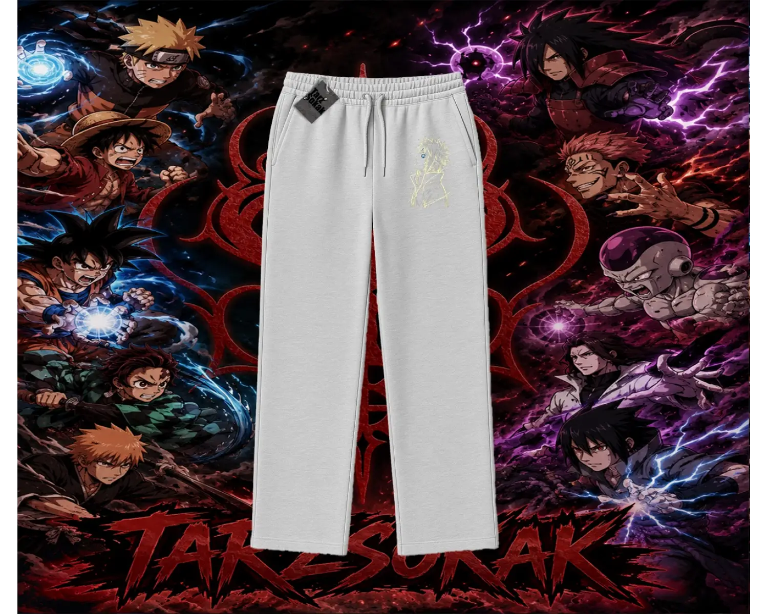 Minato Namikaze Naruto Anime Karakteri Unisex Baggy Eşofman Altı Beyaz